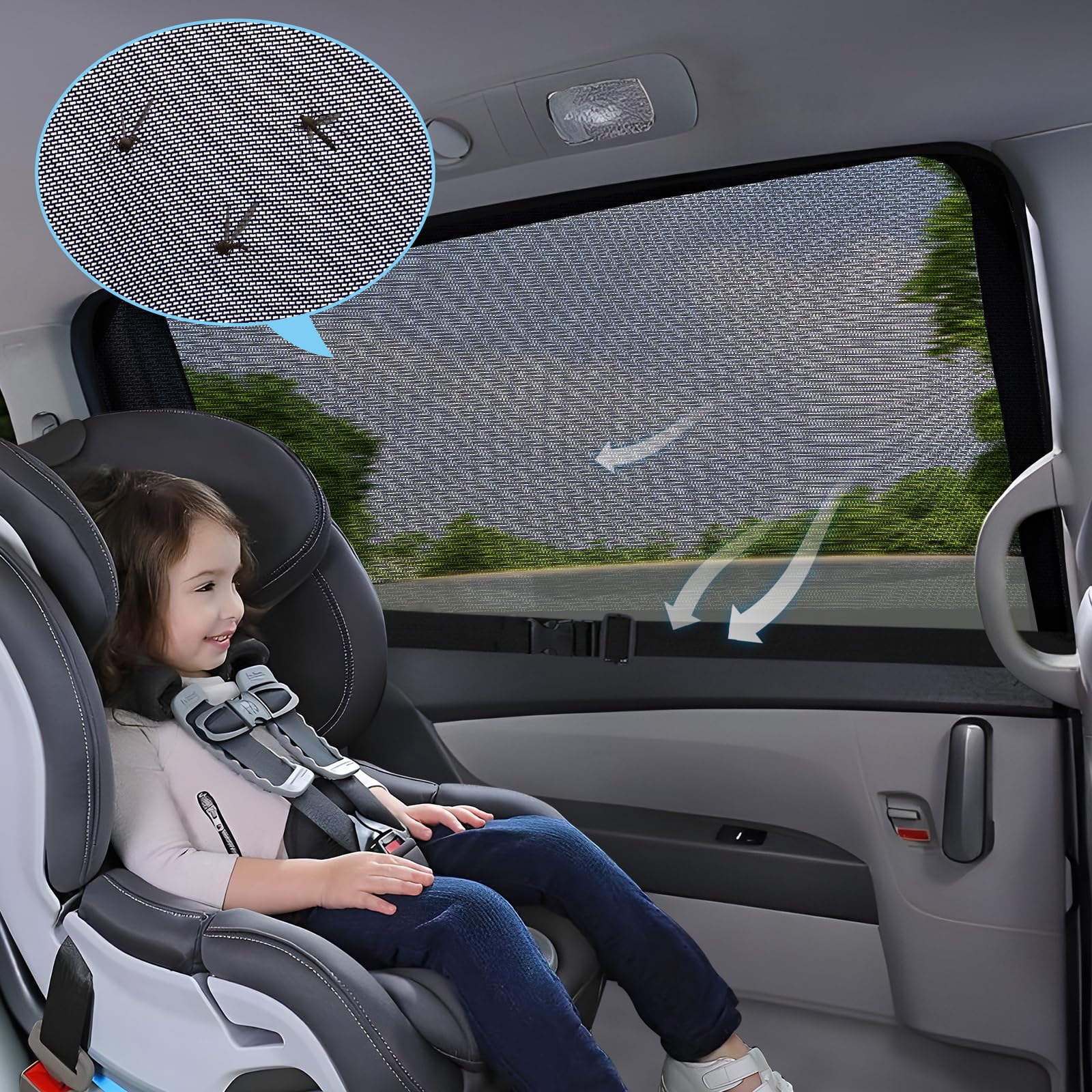 ZATOOTO Tendine Parasole Auto Per Porte Scorrevoli, Parasole Lunotto Posteriore Auto, Oscura Vetri Auto Per MPV, 2 Pezzi