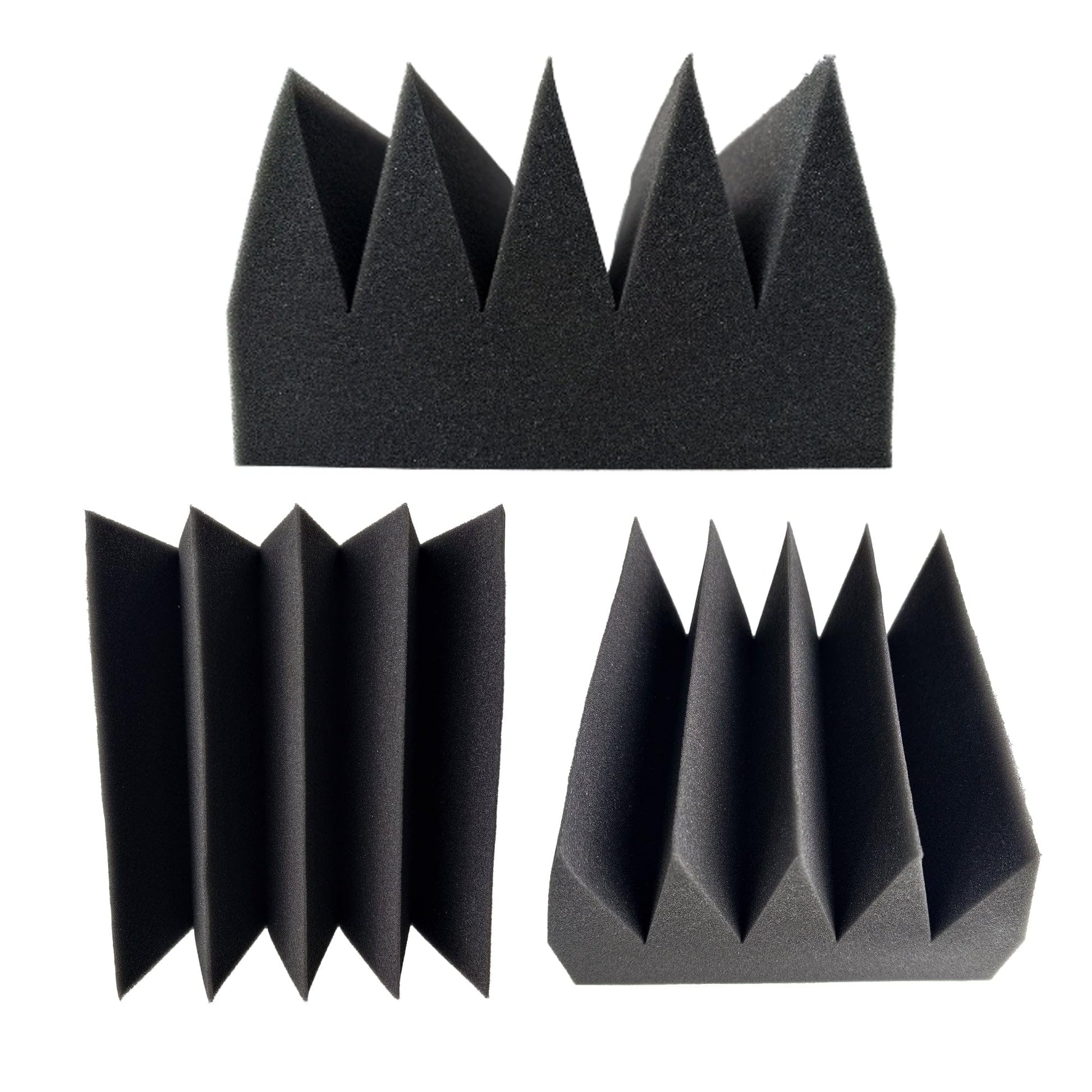 Arrowzoom 24 Paneles Acusticos Espuma 25x25x15cm Negro | Espuma acustica de alta densidad para reduccion de eco, absorcion sonora, estudio, gaming y home office