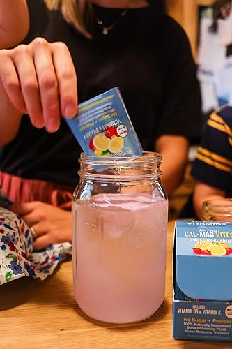 Miniatura 7 de Cal-Mag Vites - Polvo de calcio y magnesio para hombres y mujeres, vitamina K, D, suplemento mineral, bebida calmante natural para aliviar el