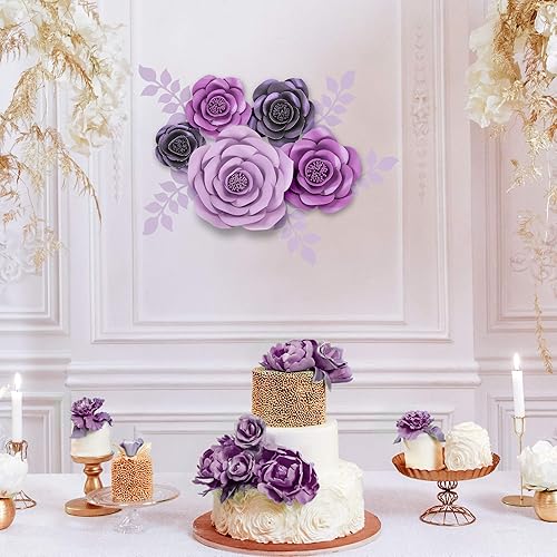 Miniatura 7 de Rainbows & Lilies Decoraciones de flores de papel para pared, paquete de 2 unidades para boda, despedida de soltera, decoración de guardería de