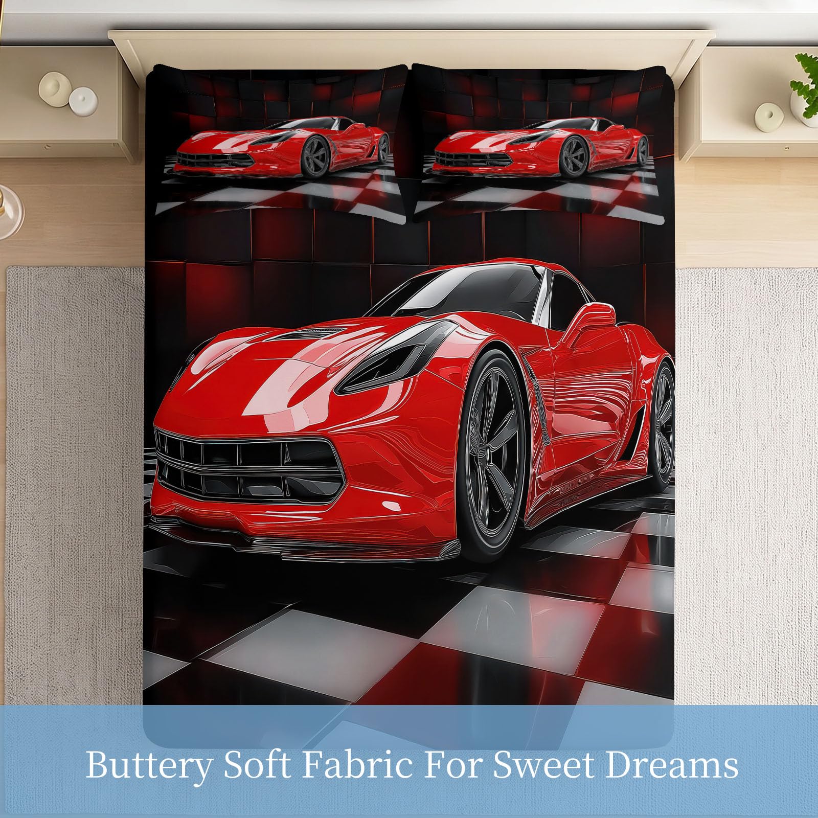 Sábana bajera ajustable 3D moderna de microfibra suave para niños y adolescentes, resistente a la decoloración, con bolsillo profundo de 30 cm, tamaño Super King, 180 x 200 cm, color negro