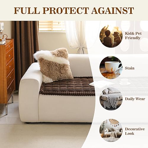 Miniatura 3 de MYSKY HOME Fundas para sofá de 3 cojines, aptas para mascotas, fundas de sofá para perros, fundas de sofá lavables para mascotas, fundas protectoras