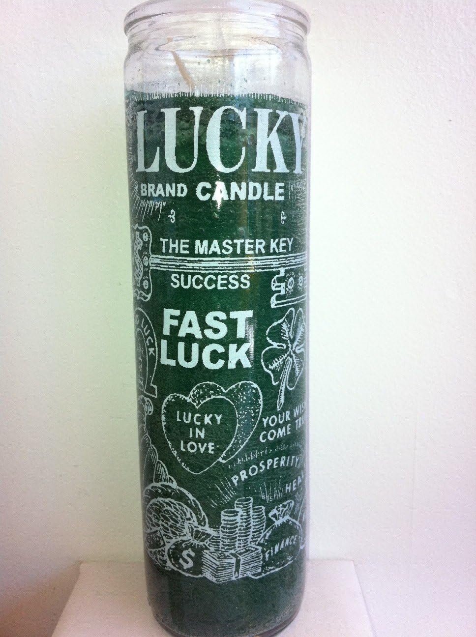 Brilux 7 Day Glass Candle Fast Luck - Green, unscented