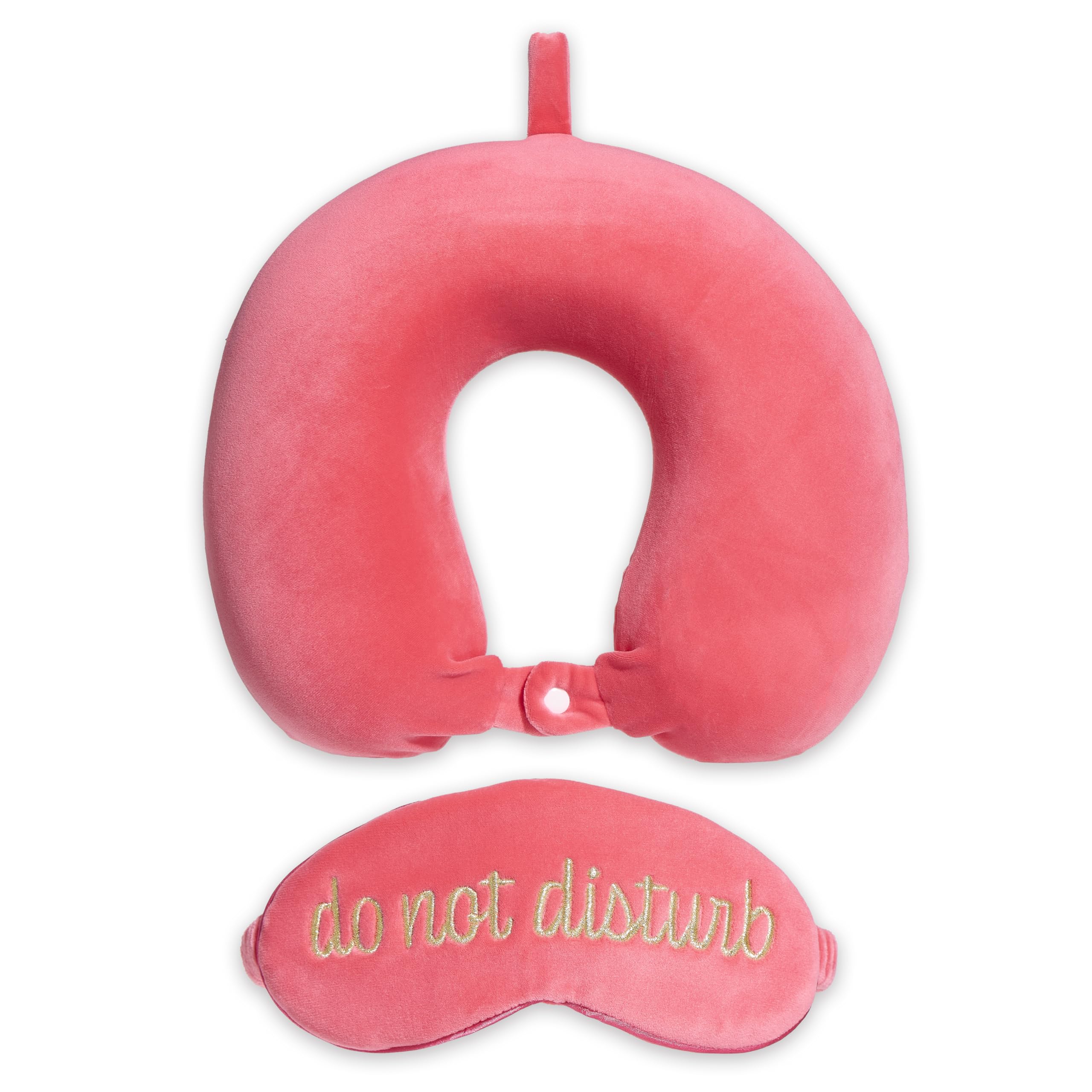 Sheffield Home Comfortable Semicircular Memory Foam Eye Mask and Neck Pillow Set for Ultimate Head and Neck Support During Travel - Vacay Mode- Black