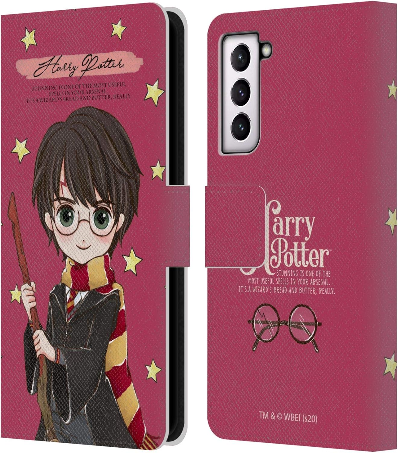 Head Case Designs Officially Licensed Harry Potter Harry Deathly Hallows XXXVII Leather Wallet Case Compatible with Samsung Galaxy S21 5G
