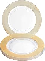 Vista 41 de Party Bargains - Bajoplatos de 13 pulgadas (4 unidades), borde dorado martilleado en rosa, bajoplatos desechables y resistentes para cenas elegantes