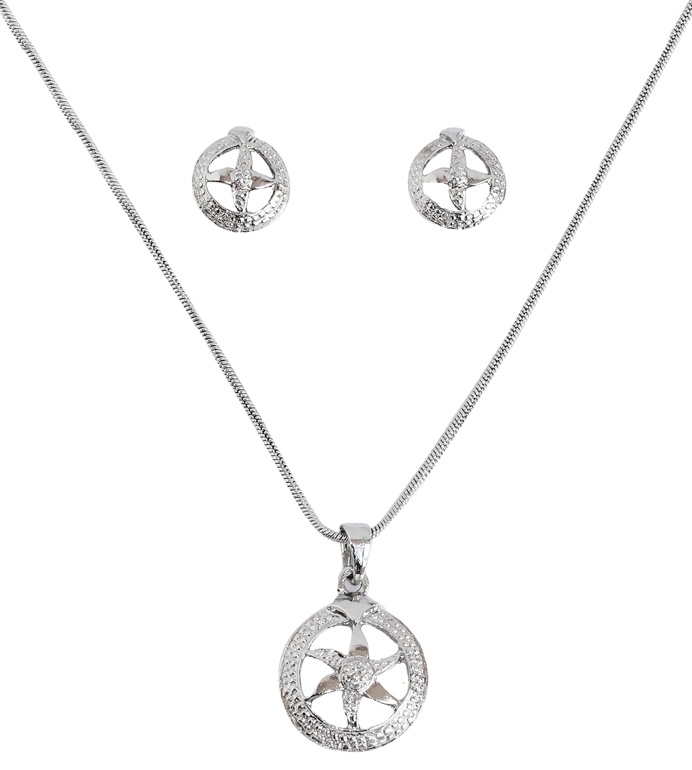 Indian Bollywood delicate Creative Designer Jewelry Pendant Set colorful In Gold And Silver Tone For Women.