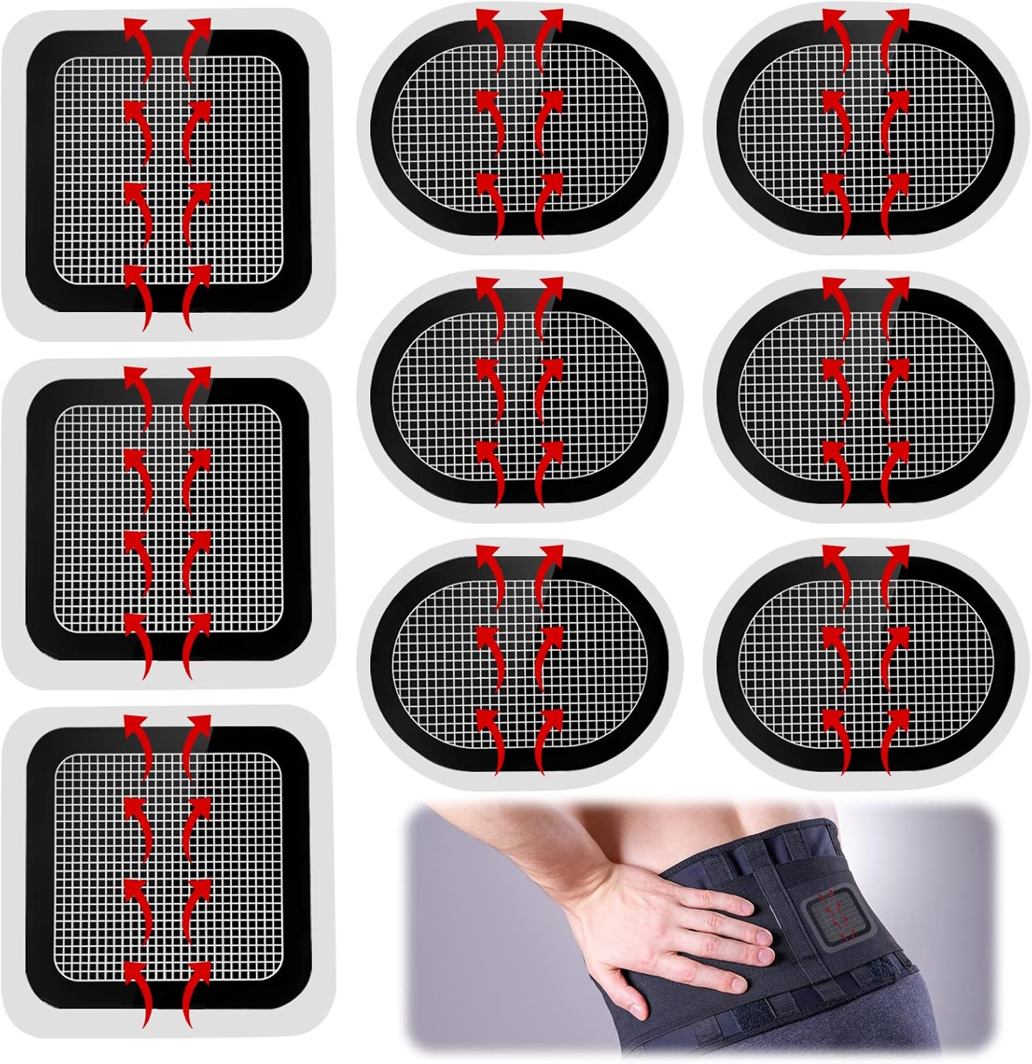 Vaileal Replacement Gel Pads, 9 Pieces Electrodes Pads Compatible with