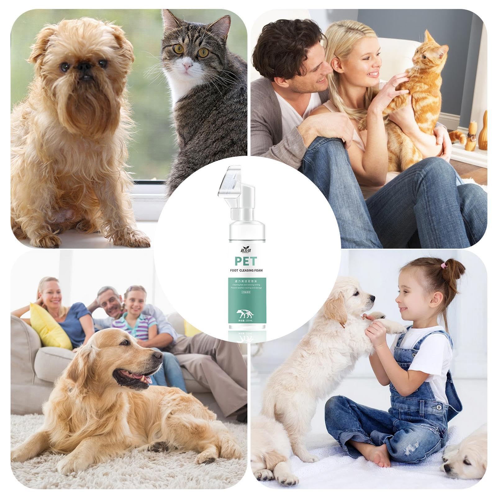 Limpiador de patas para perros | Limpiador de patas para mascotas | 150 ml limpiador de patas con cepillo de silicona | limpiador de patas de perro | Cuidado de baño con cepillo de silicona para