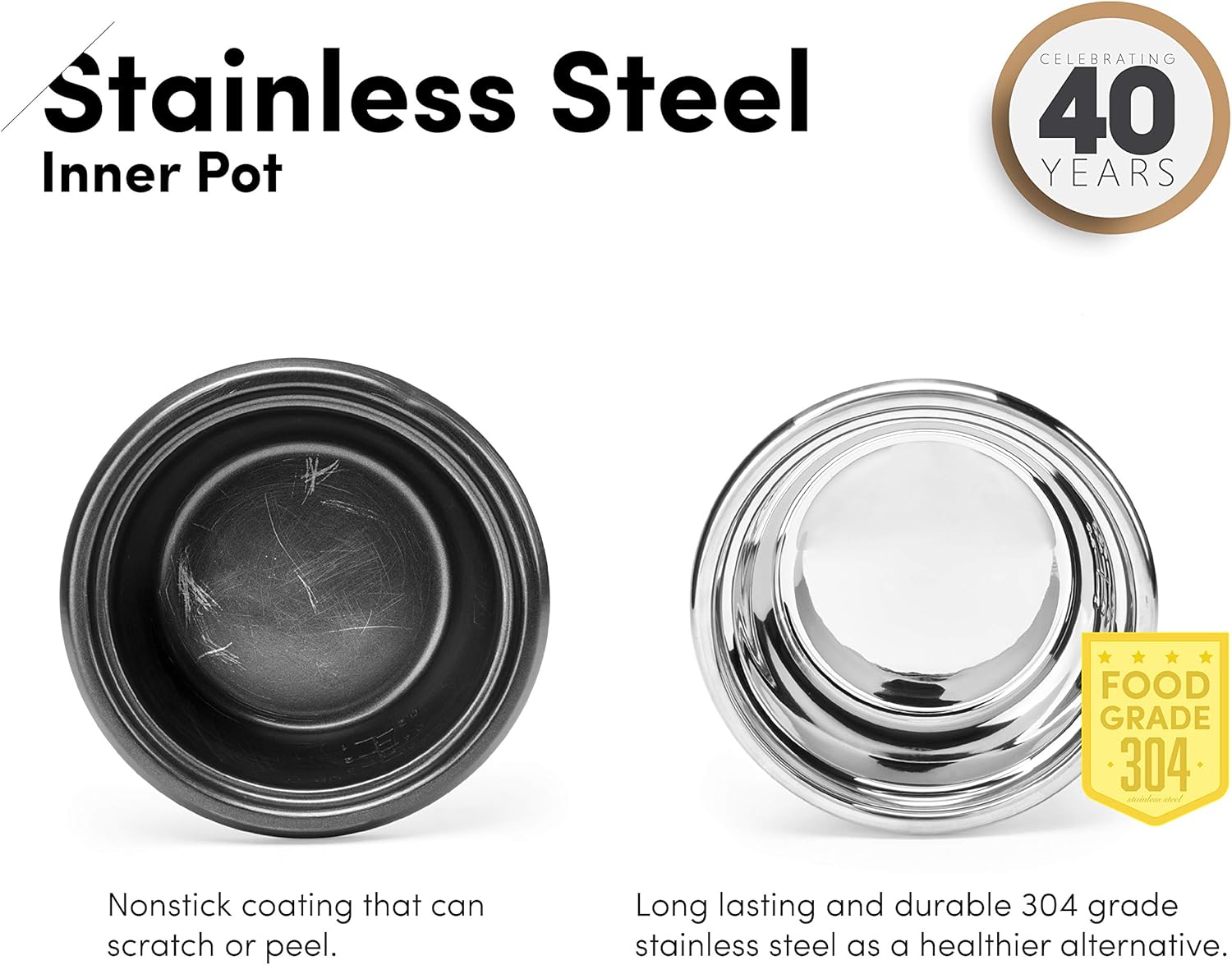 Aroma Simply Stainless Uncooked Cooked Image
