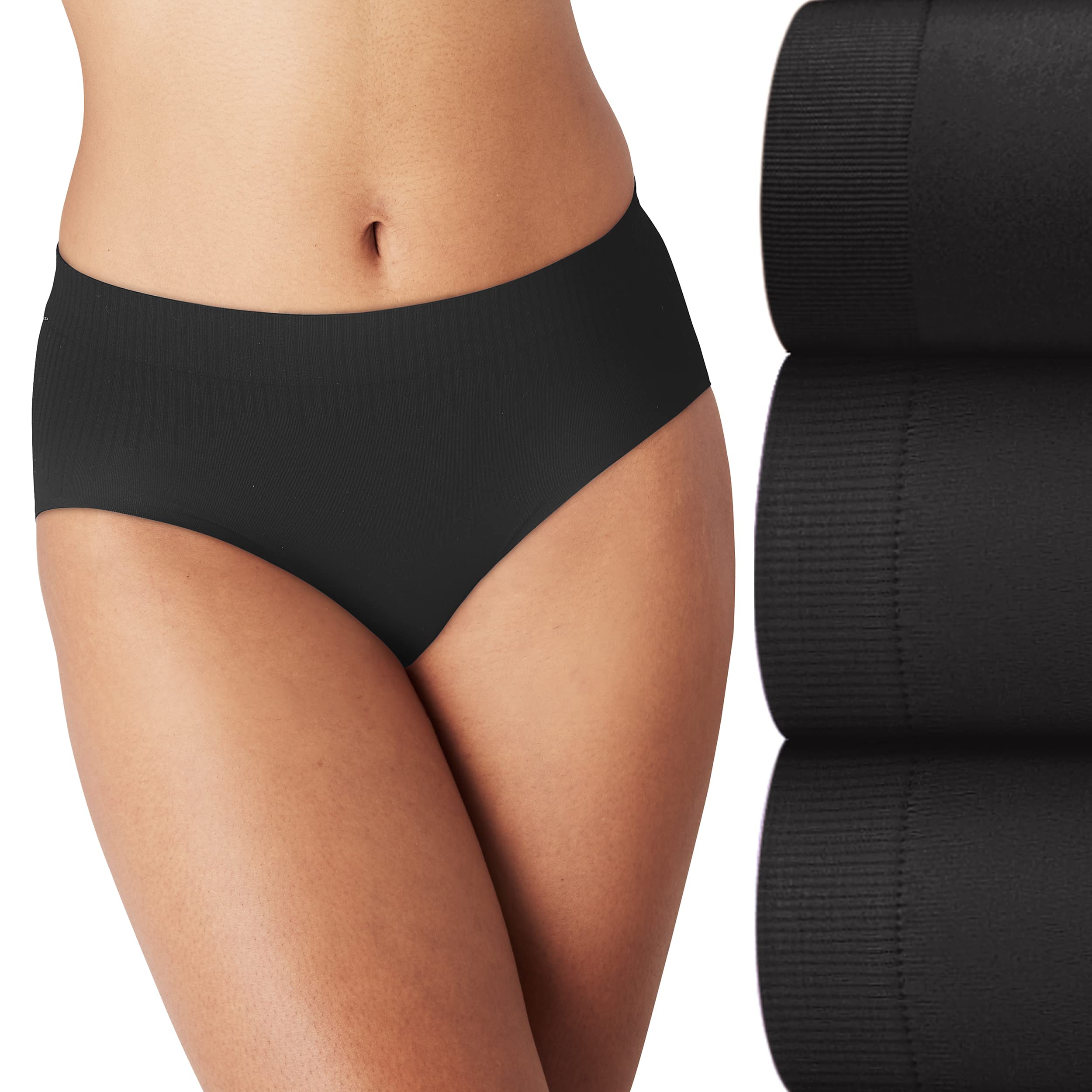 Bali womens Brief Underwear, 3-pack, Comfort Revolution, Modern Seamless Brief Panties, No-show Underwear for Women