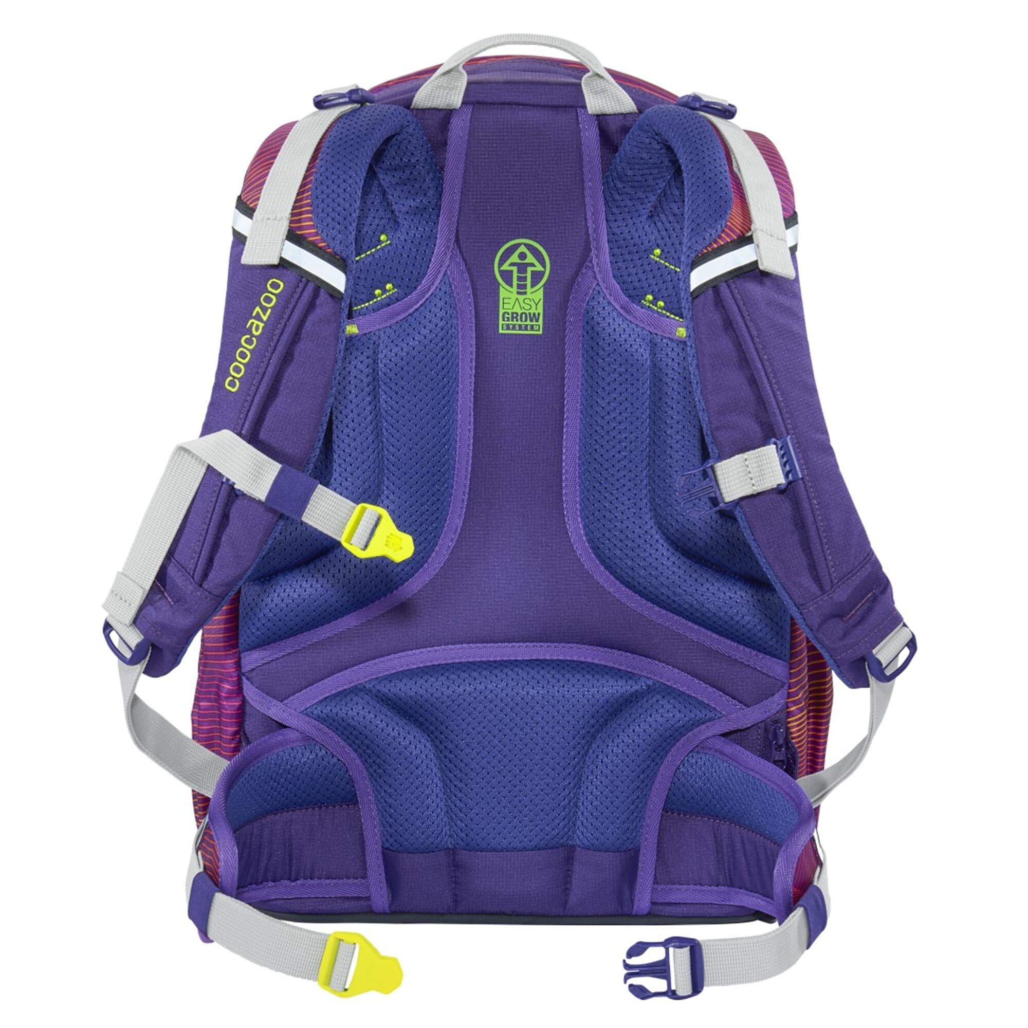 coocazoo Schulrucksack ScaleRale Soniclights Purple lila, ergonomischer Tornister, höhenverstellbar mit Brustgurt und Hüftgurt für Mädchen ab der 5. Klasse, 30 Liter