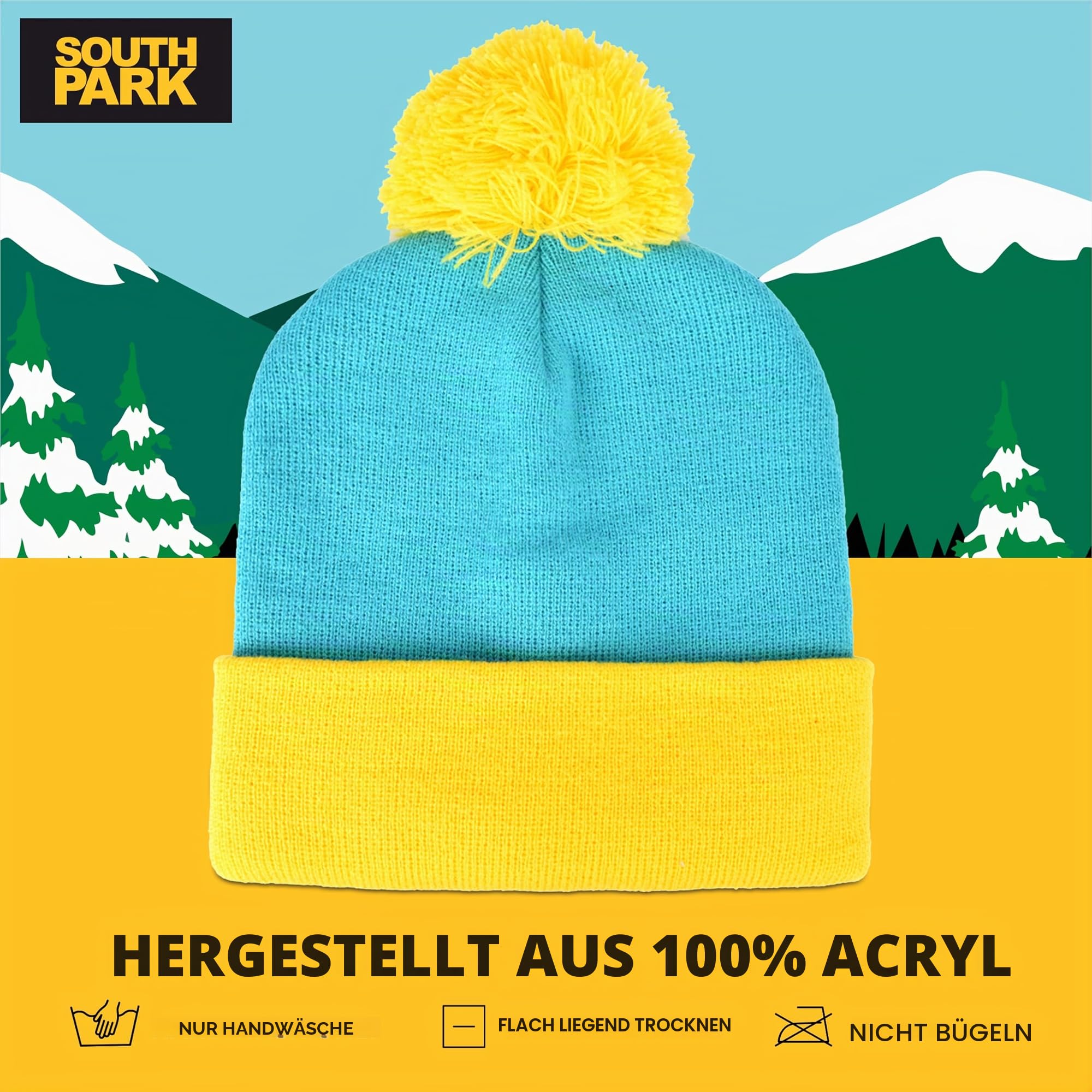 Cosplay-Kopfbedeckungen für South Park-Charaktere, Stan Marsh, Kyle Broflovski, Eric Cartman und Kenny McCormick Designs