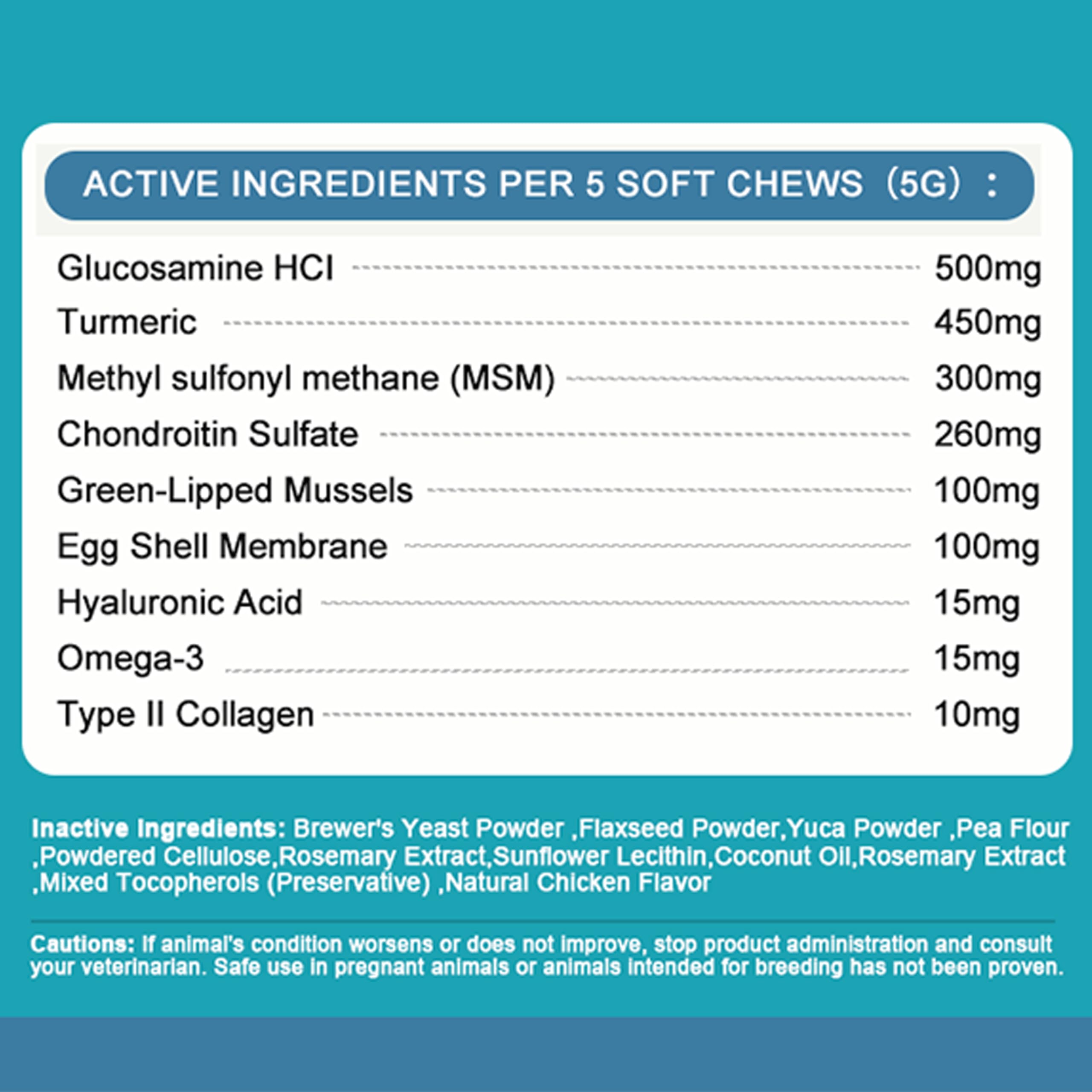 Hip and Joint Supplement for Dogs, glucosamine for Dogs Hip and Joint Supplement with Chondroitin, MSM, Omega 3 Chondroitin and Green Lipped Mussel, 250 Chews for All Senior Large Small Medium Breed - image 8