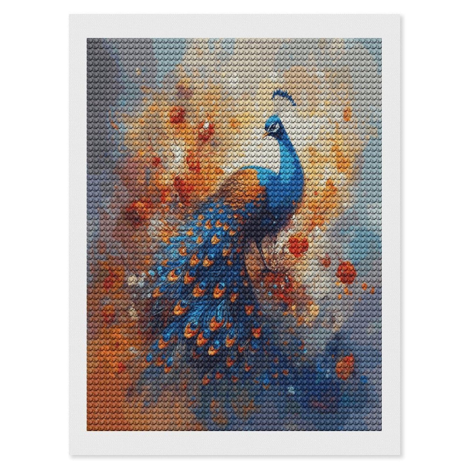 FekiLoot Peacock2 Diamond Painting Kits for Beginners DIY Diamond Art Kits for Adults Full Drill Round Diamond Dot Gem Art Painting Fun DIY Crafts for Home Kitchen Wall Decor Gift 12"x16"