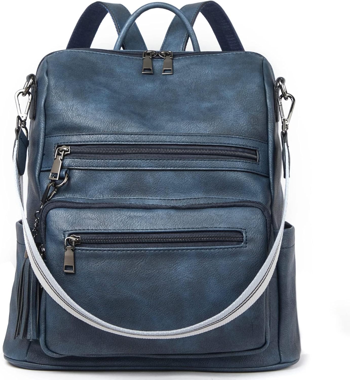 Telena Womens Backpack Purse Vegan Leather Large Travel College Shoulder Bag with Tassel