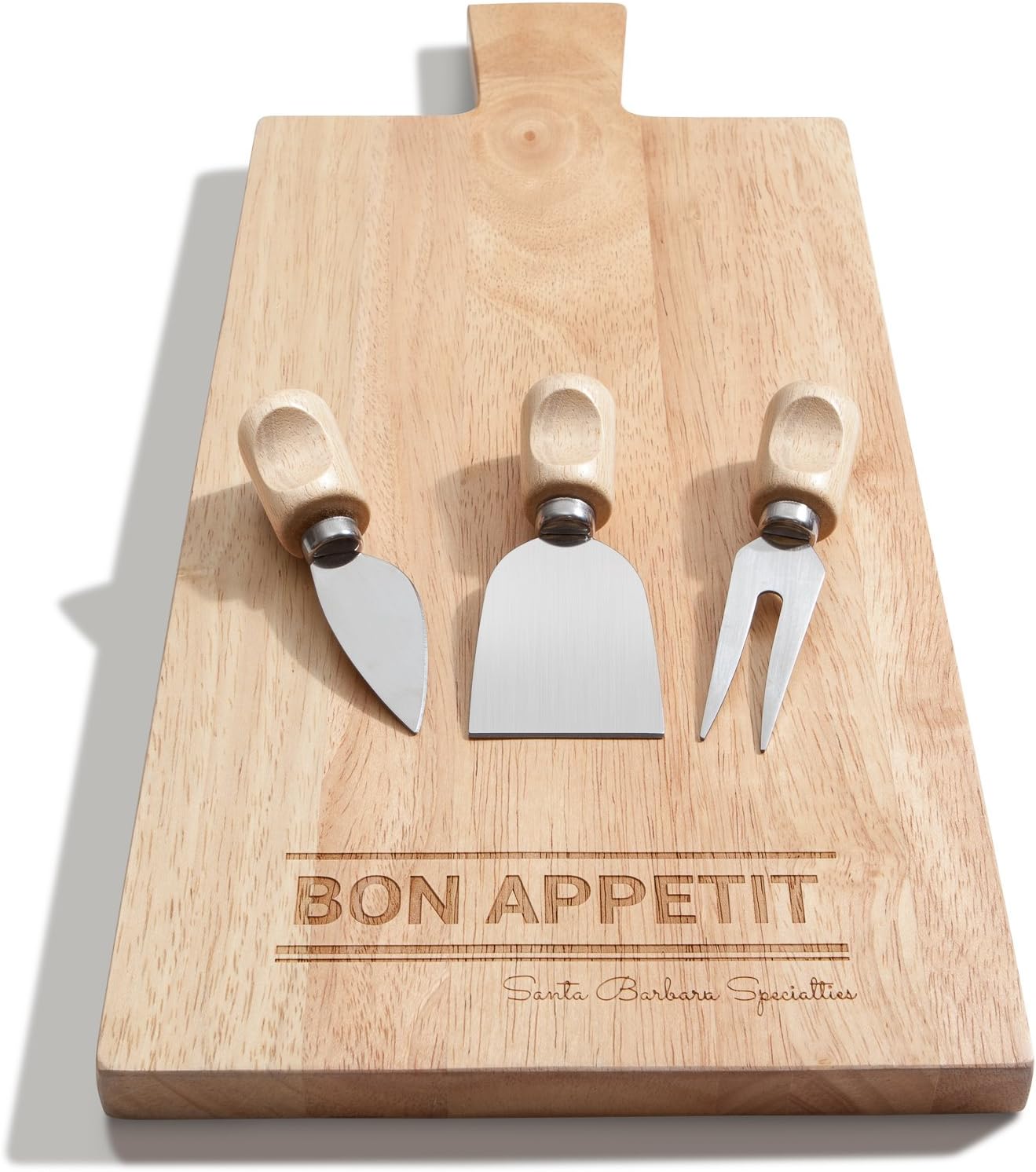 Cheese Board & 3-Piece Knife Set (Extra Long 17"x8") ~ Cutting Boards or Serving Tray for Big Parties, A Great Gift ~ Elegantly Designed, Making Any Amateur Host Look Like a Professional Chef