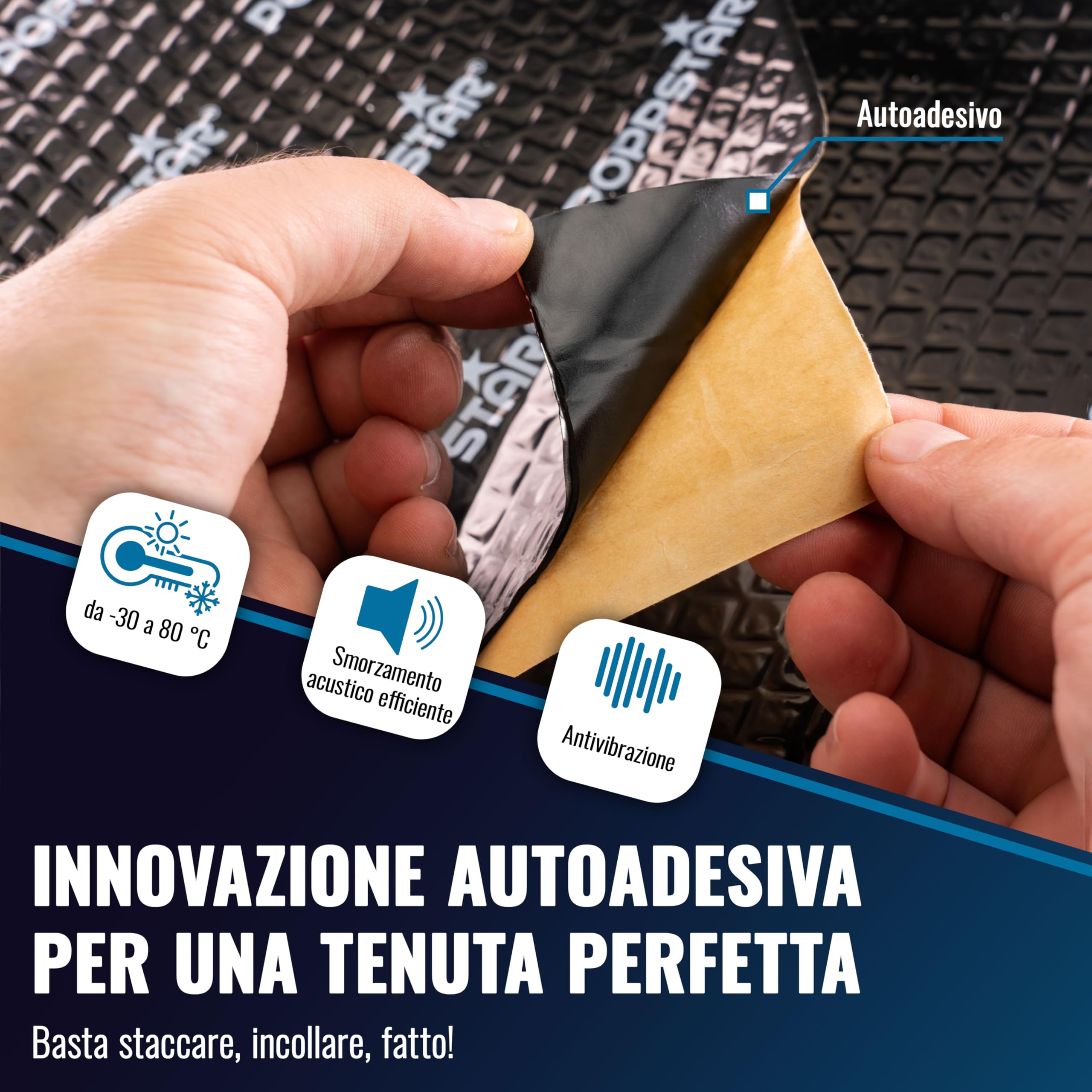 Poppstar Pannelli fonoassorbenti per auto in alluminio butilico 2 mm 17 pezzi 40 x 25 cm 1,7 m² nero