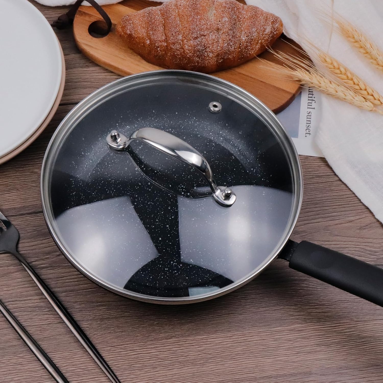 Antrader 9" Universal Tempered Glass Lid, Pot,Pan and Skillet Glass Cover