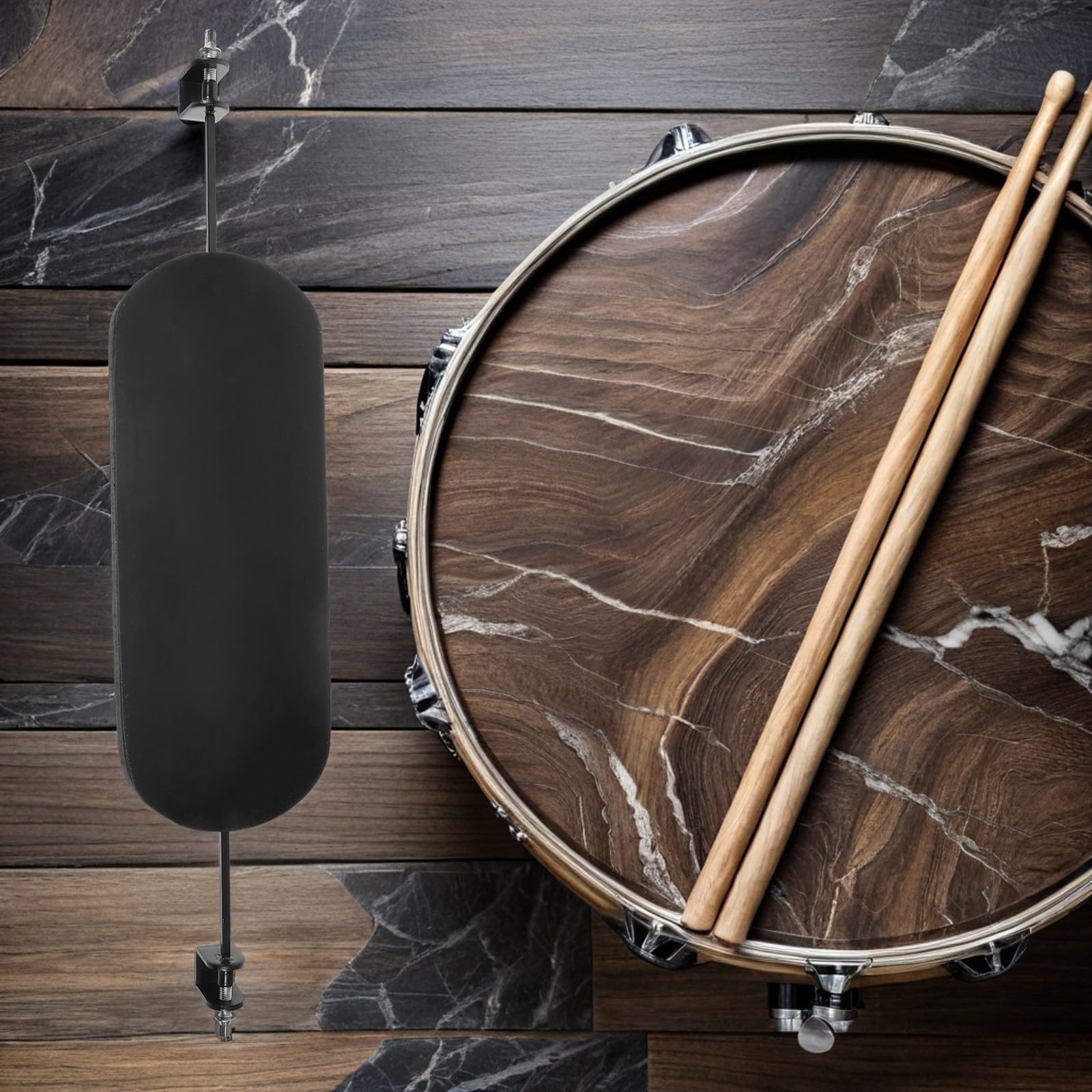 Kisangel Sordina per grancassa con chiave di accordatura, sordina per cassa da 20"-22", tappetino insonorizzante per allenamento, isolamento acustico, ideale sia per batteristi principianti