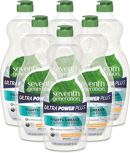 Seventh Generation Jabón líquido para platos aroma a lavanda fresca 19 onzas líquidas paquete de 6