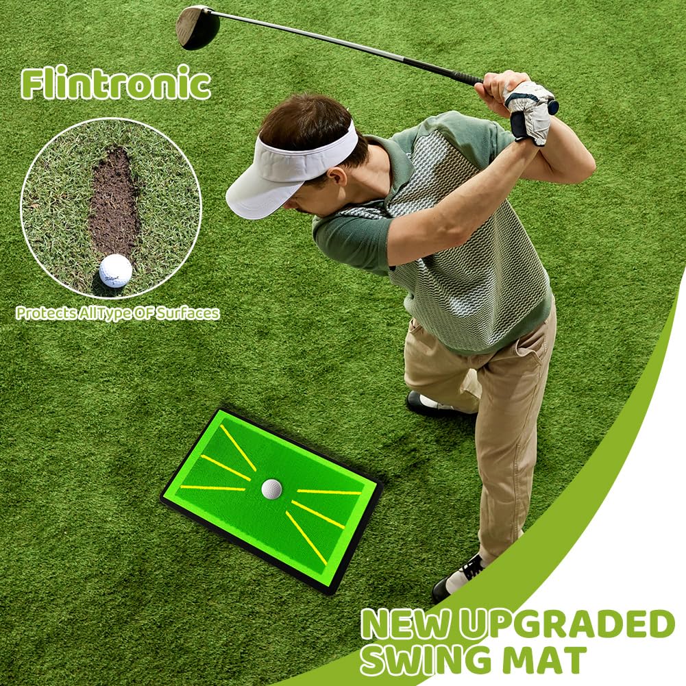 Flintronic Tapete para Swing De Golf, Alfombrilla De Golf para Columpio, Base Goma Antideslizante, para Análisis y Detección de La Ruta de Oscilación, para Hogares, Interiores y Exteriores
