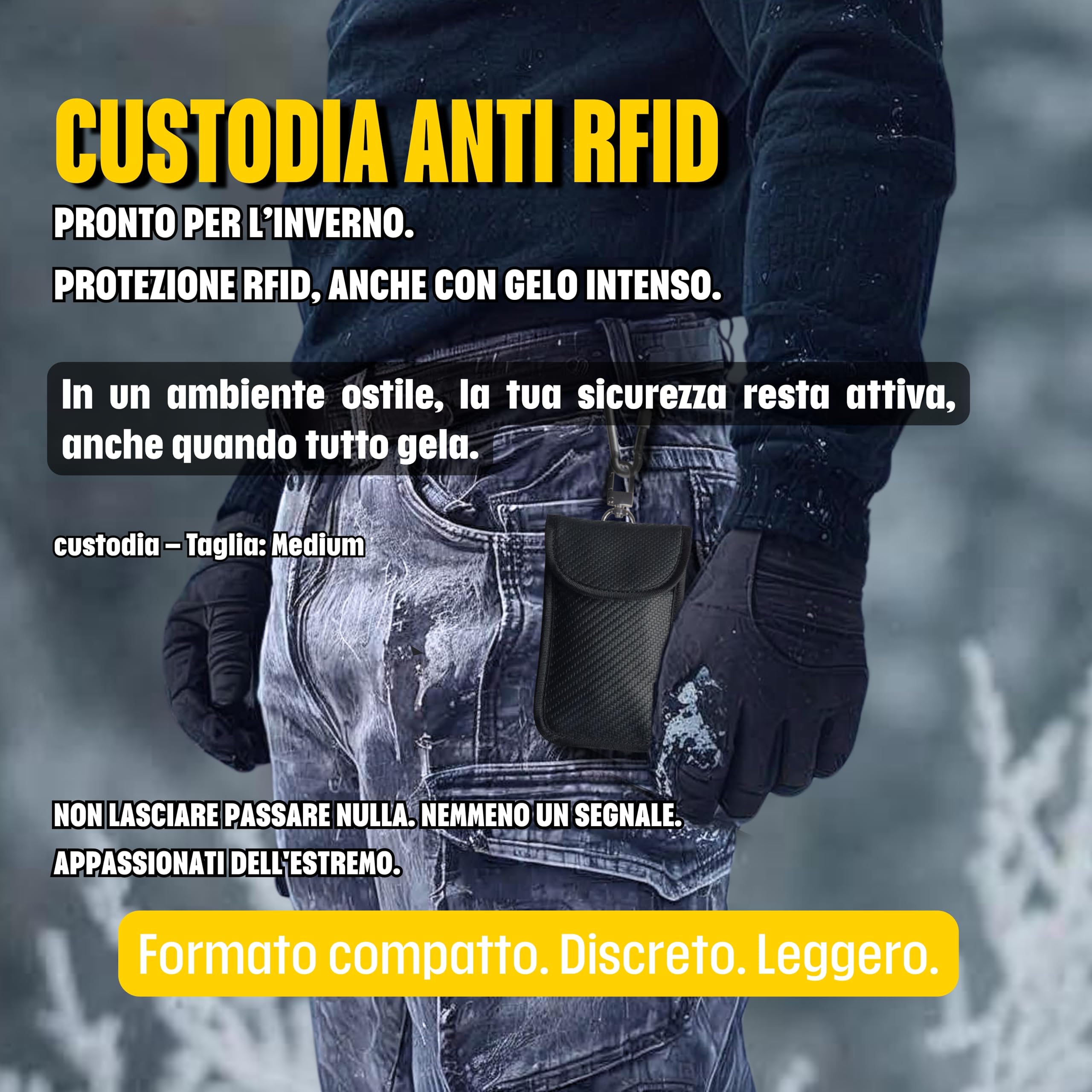Custodia Anti RFID per Chiave Auto Keyless con Portachiavi, Gabbia di Faraday Antifurto Blocco Segnale Anti Relay Attack