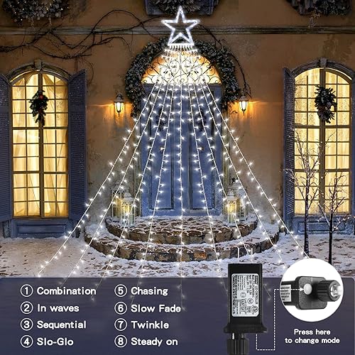 Miniatura 2 de Guirnalda de luces de Navidad para decoración al aire libre, 317 luces LED de hadas, 8 modos y resistente al agua para fiestas, bodas, patio, Año