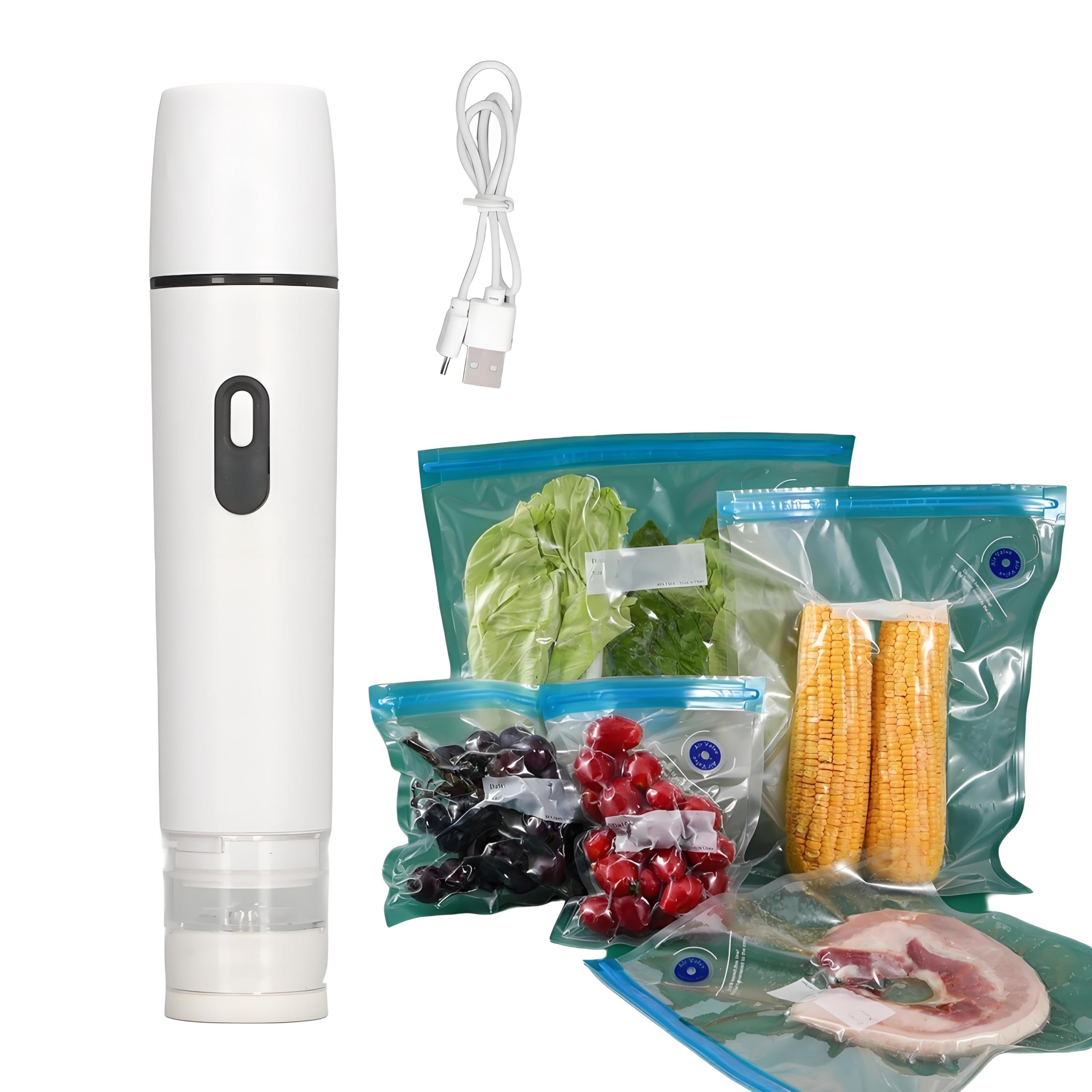 Scellant Sous Vide électrique Pompe à Air Portable Scellant Sous Vide Alimentaire avec Batterie 800 MAh Rechargeable par USB (le noir), Autres Outils Électriques
