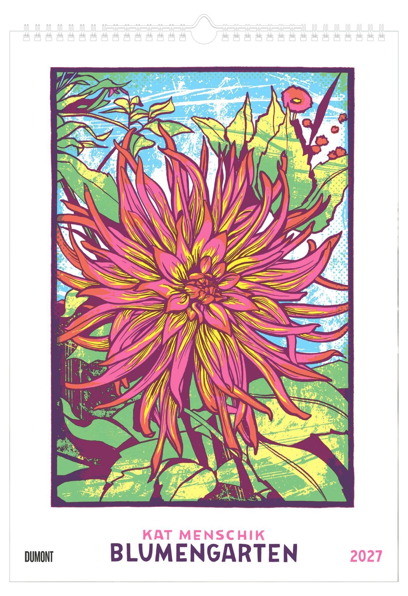 Kat Menschik Blumengarten 2027: Wandkalender 29,7x42 cm mit 12 floralen Illustrationen von Kat Menschik und Spiralbindung