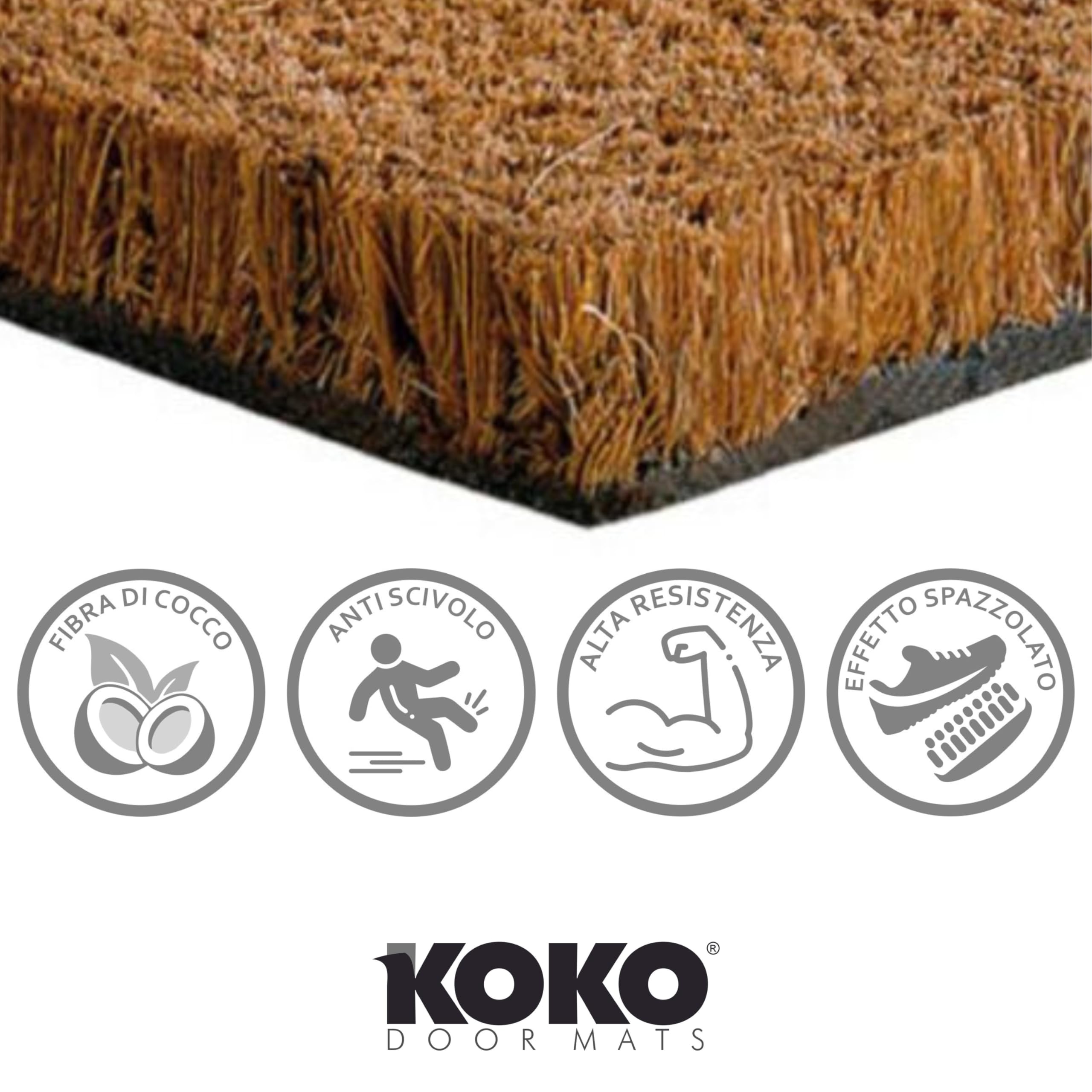 KOKO DOORMATS Zerbino Ingresso casa - Tappeto divertenti in fibra di cocco e base antiscivolo da PVC, da esterno e interno con misure 40x60cm (You Are Here)