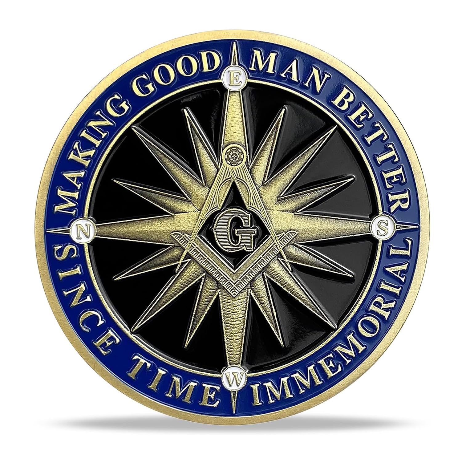 Moneda de desafío masónico Master Mason en metal bañado en oro para coleccionistas 6