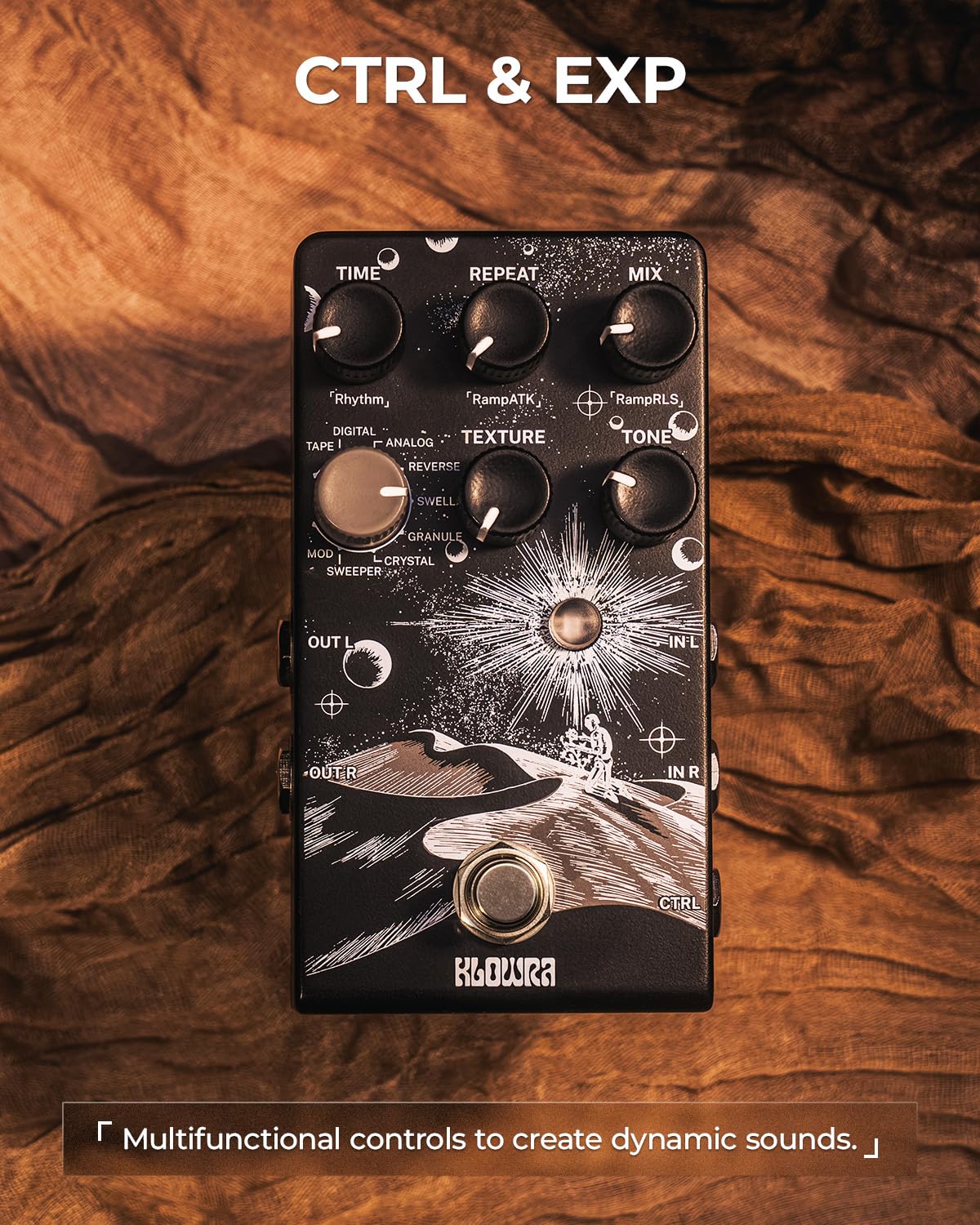 Everlast Delay Pedal für E-Gitarre – Verbesserte 2025-Version Digitales Gitarren-Effektpedal mit 9 Stereo-Delay-Typen, Tap Tempo, True Bypass, Analog Dry-Through, Expression-Pedal-Unterstützung