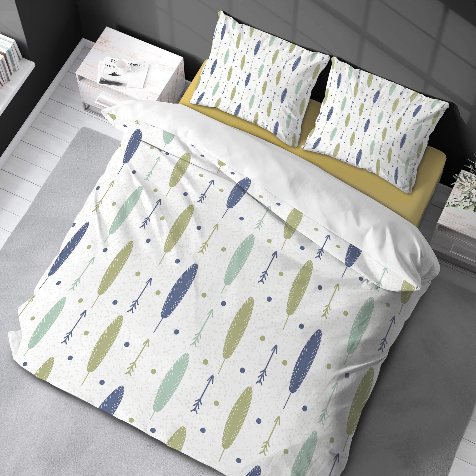 Housse de couette 220x240cm bohème en literie douce supérieure avec fermeture éclair durable