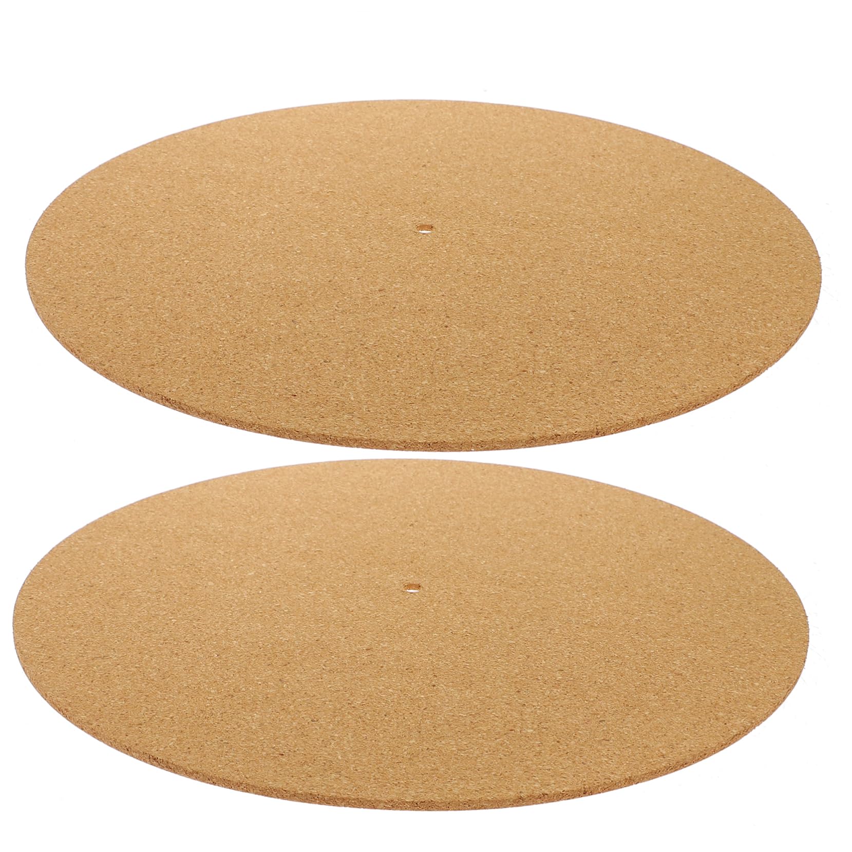 Garneck 2pcs Turntable Mat Cork Vinyl Record Protective Pad for Record Player Accessories Anti-static