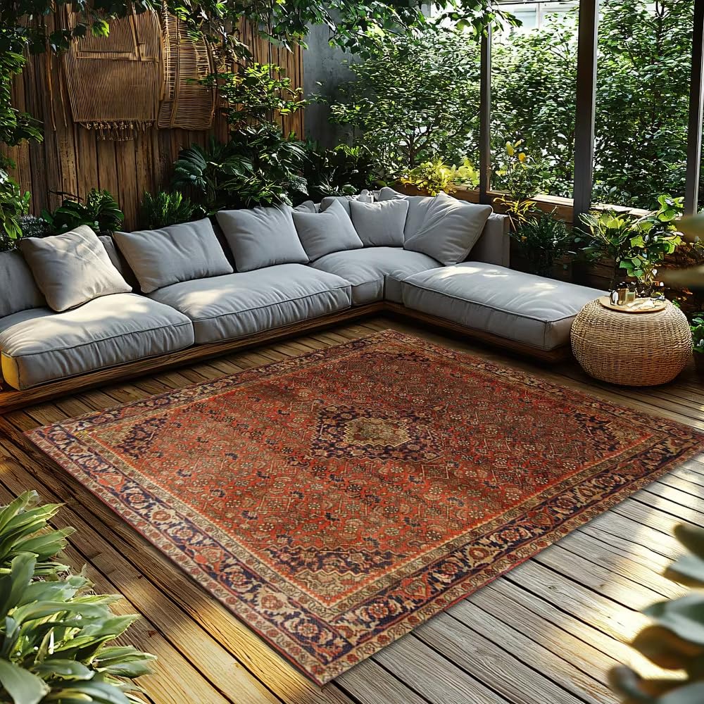 Tapis rouge doux pour le salon : l'harmonie florale traditionnelle
