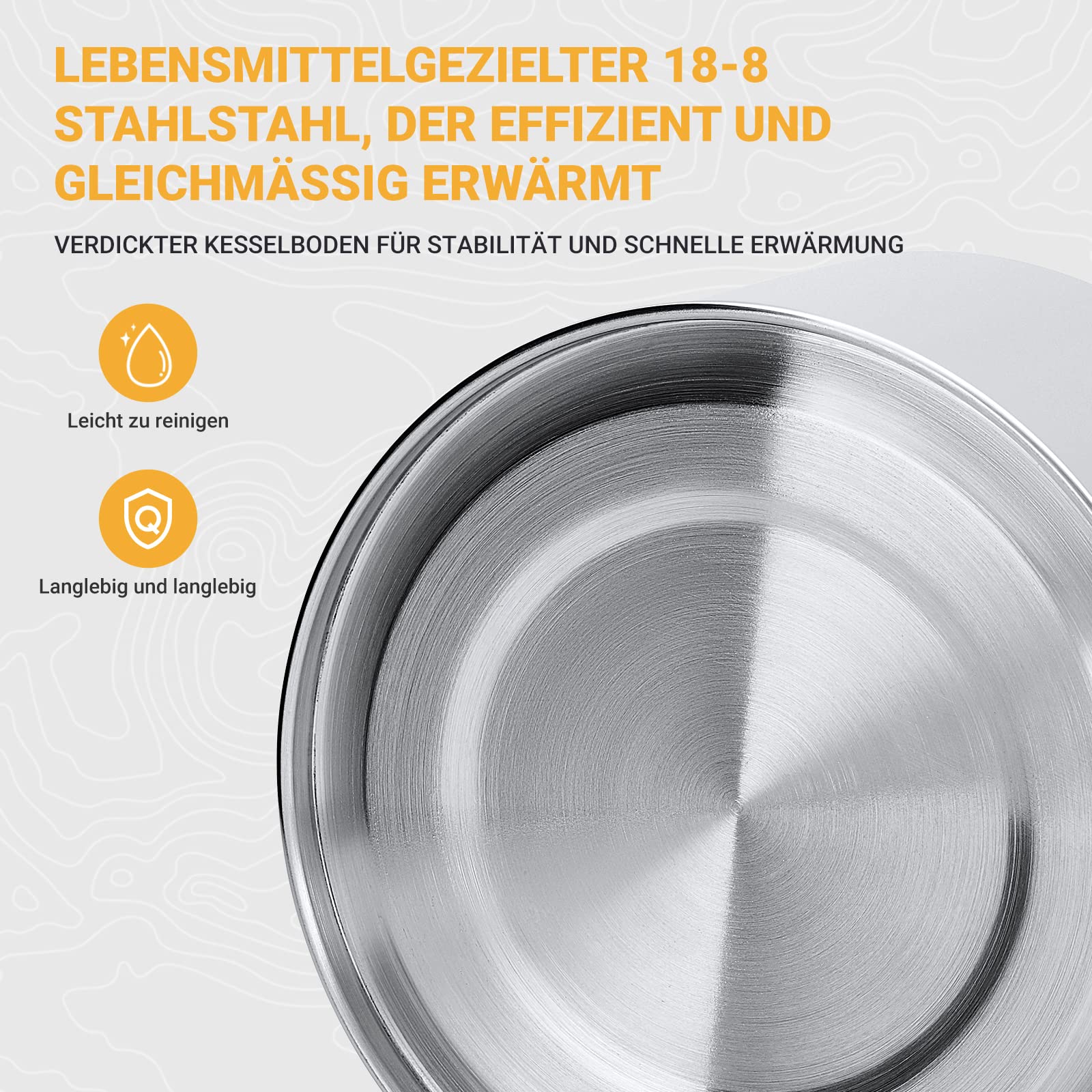 KingCamp Camping Wasserkocher 1,2L Edelstahl Teekanne mit hitzebeständigem Bambusgriff & Teesieb, Outdoor Wasserkessel für Gaskocher und Lagerfeuer, Leicht & Kompakt für Camping,Picknick und Wandern