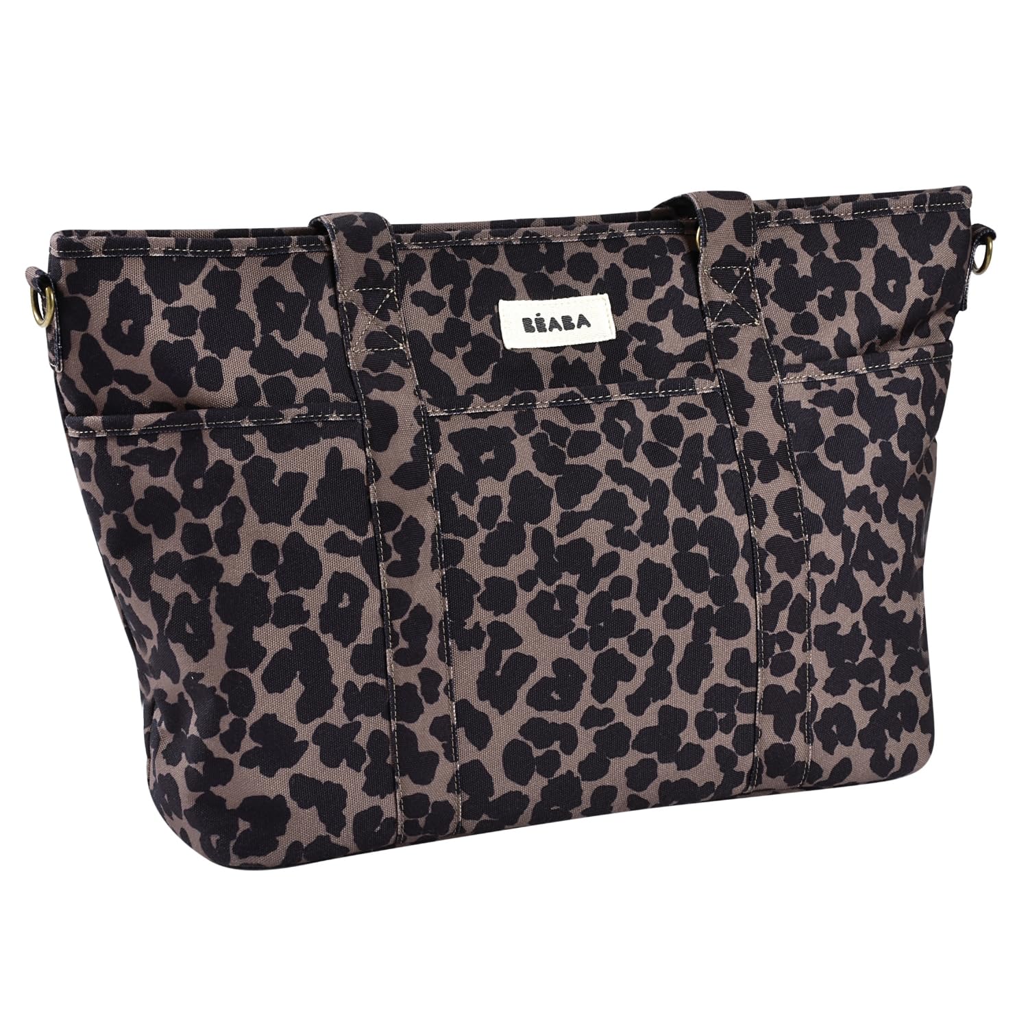 BÉABA Borsa Fasciatoio Bebè Madrid 22L – Borsa Pannolini Tipo Tote, Unisex Mamma e Papà, 11 Tasche, Tasca Termica, Aggancio Passeggino, Fasciatoio Imbottito – Leopardo