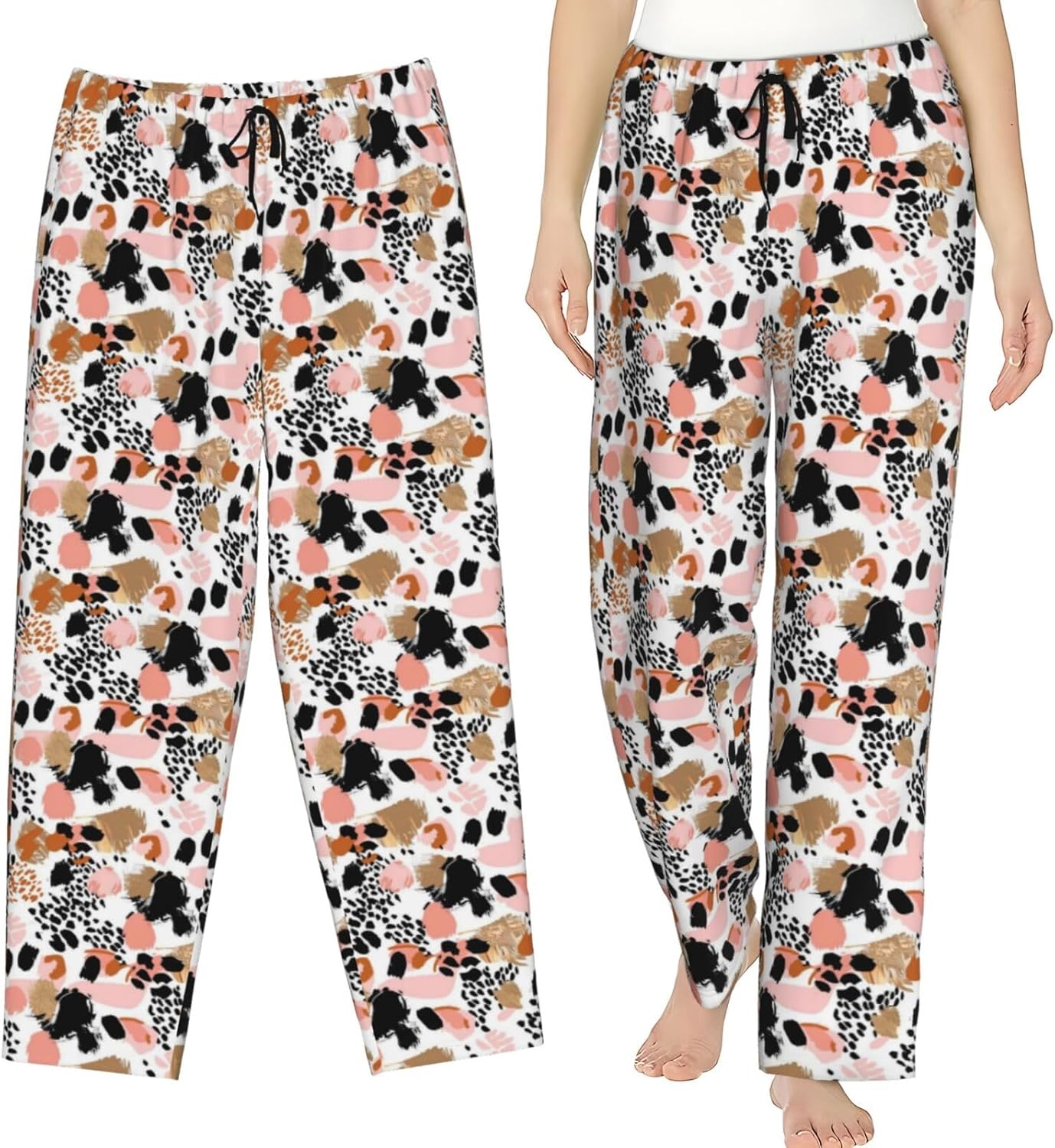 Women Comfy Pajama Pants Stretch Sleepwear Lounge Pants With Pockets & Drawstring - Image 2