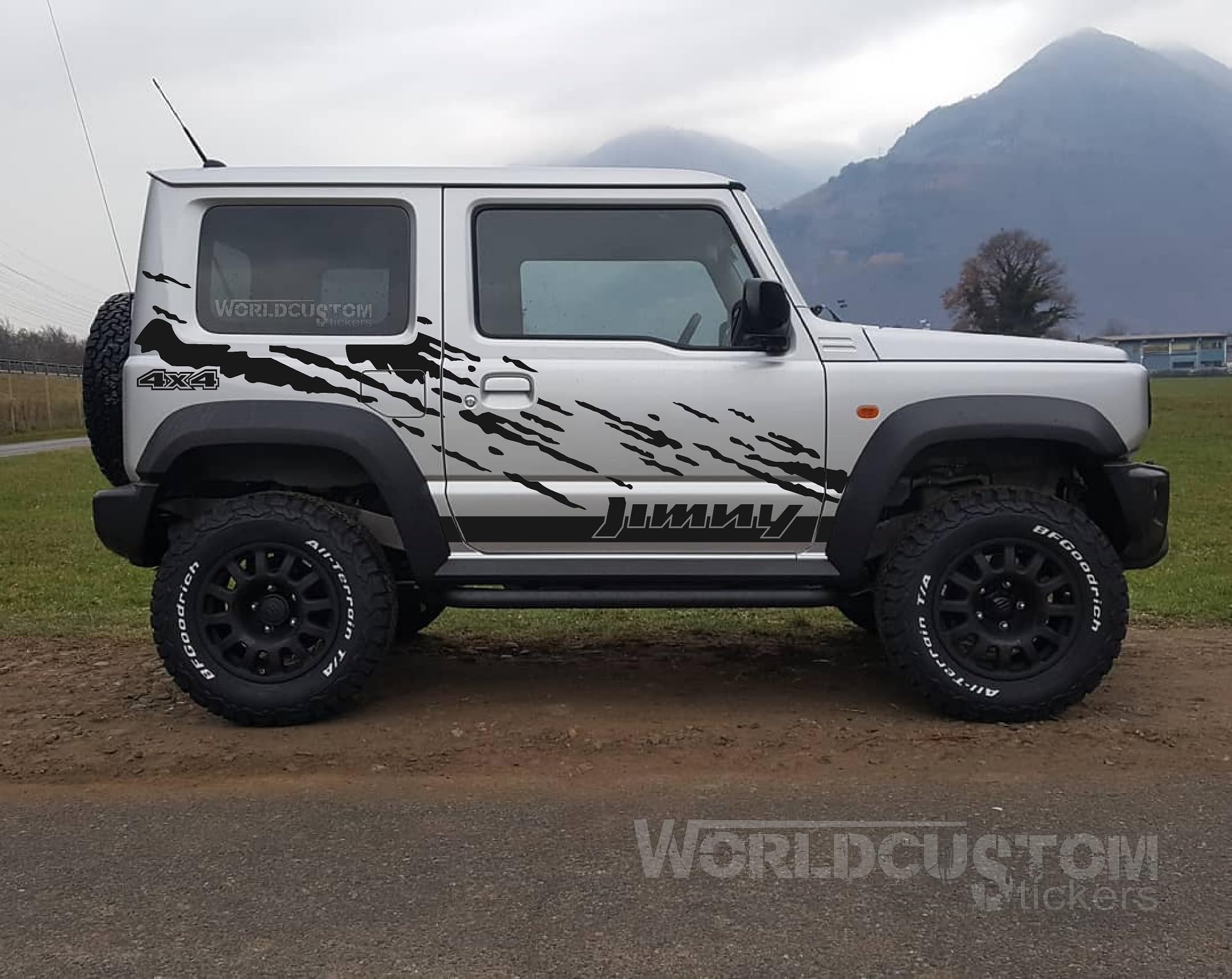 Kit graphisme abstrait pour Suzuki Jimny Pro 4wd protection et style noir mat - 2