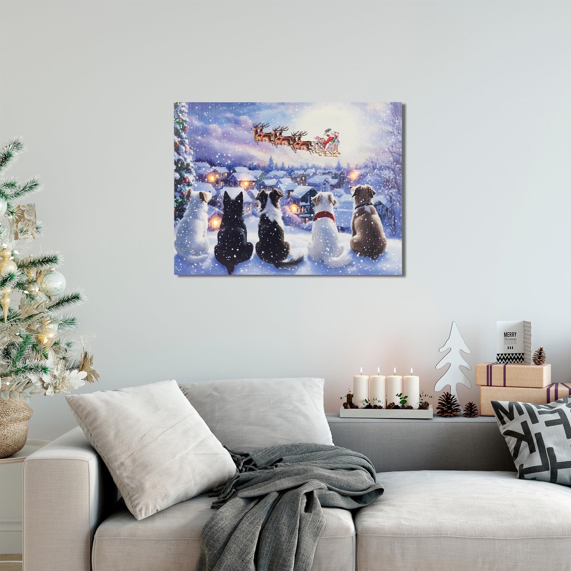 Amazon.com: Northlight LED Lighted Dogs and Santa's Sleigh