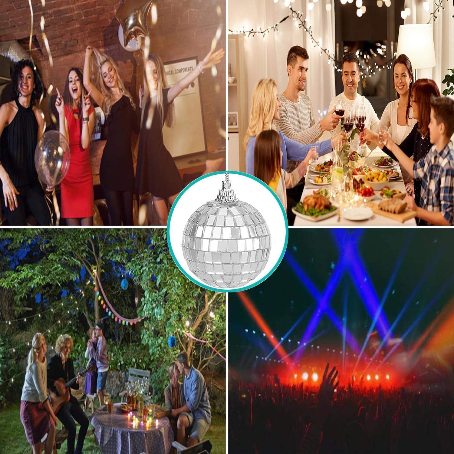 12 Pcs 2 Inch Disco Ball Decoration Mirror Ball Ornament for Party Christmas Xmas Tree 1