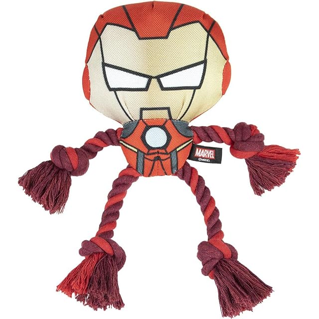 Cerdá - For Fan Pets - Cuerda Dental Peluche de Iron Man - Licencia Oficial de Marvel®