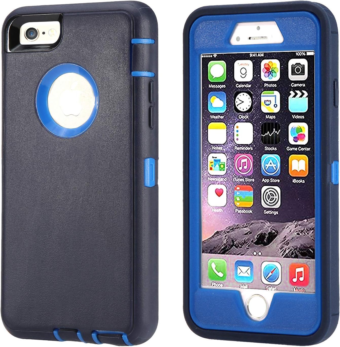 Case Compatible for iPhone 8 & iPhone 7, Heavy Duty [with Kickstand] [Built-in Screen Protector] Tough 4 in1 Rugged Shorkproof Cover for Apple iPhone 7 / iPhone 8