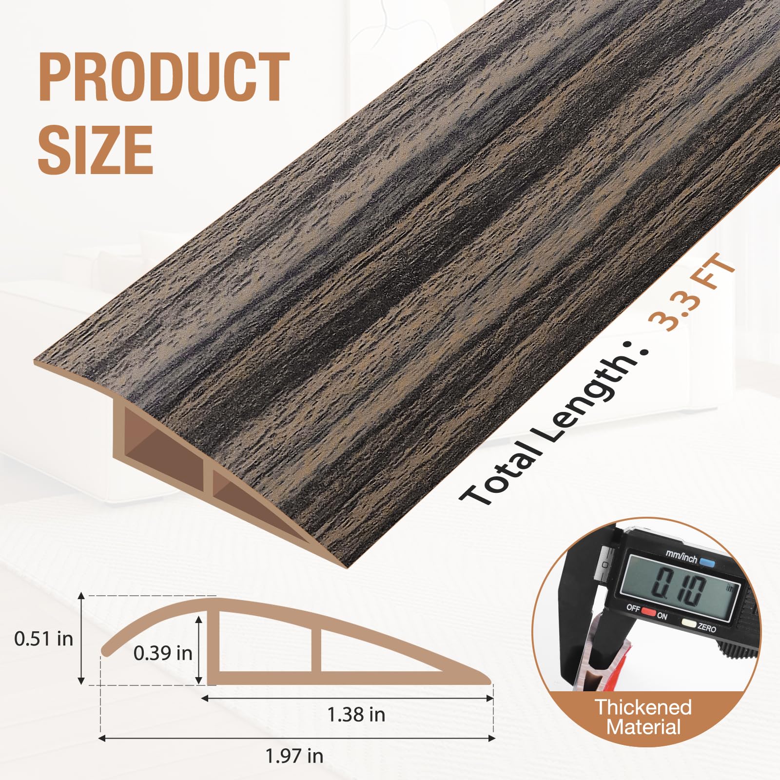 Snapklik.com : Floor Transition Strip Self Adhesive Vinyl Door ...
