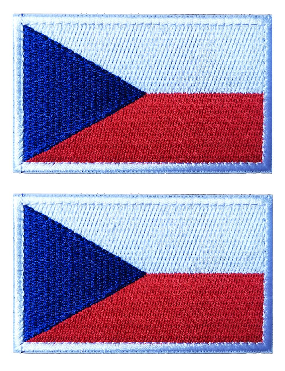 AliPlus 2 PCS Czech Flag Patches Embroidered Tactical Military Morale Patch Applique Fastener Hook and Loop