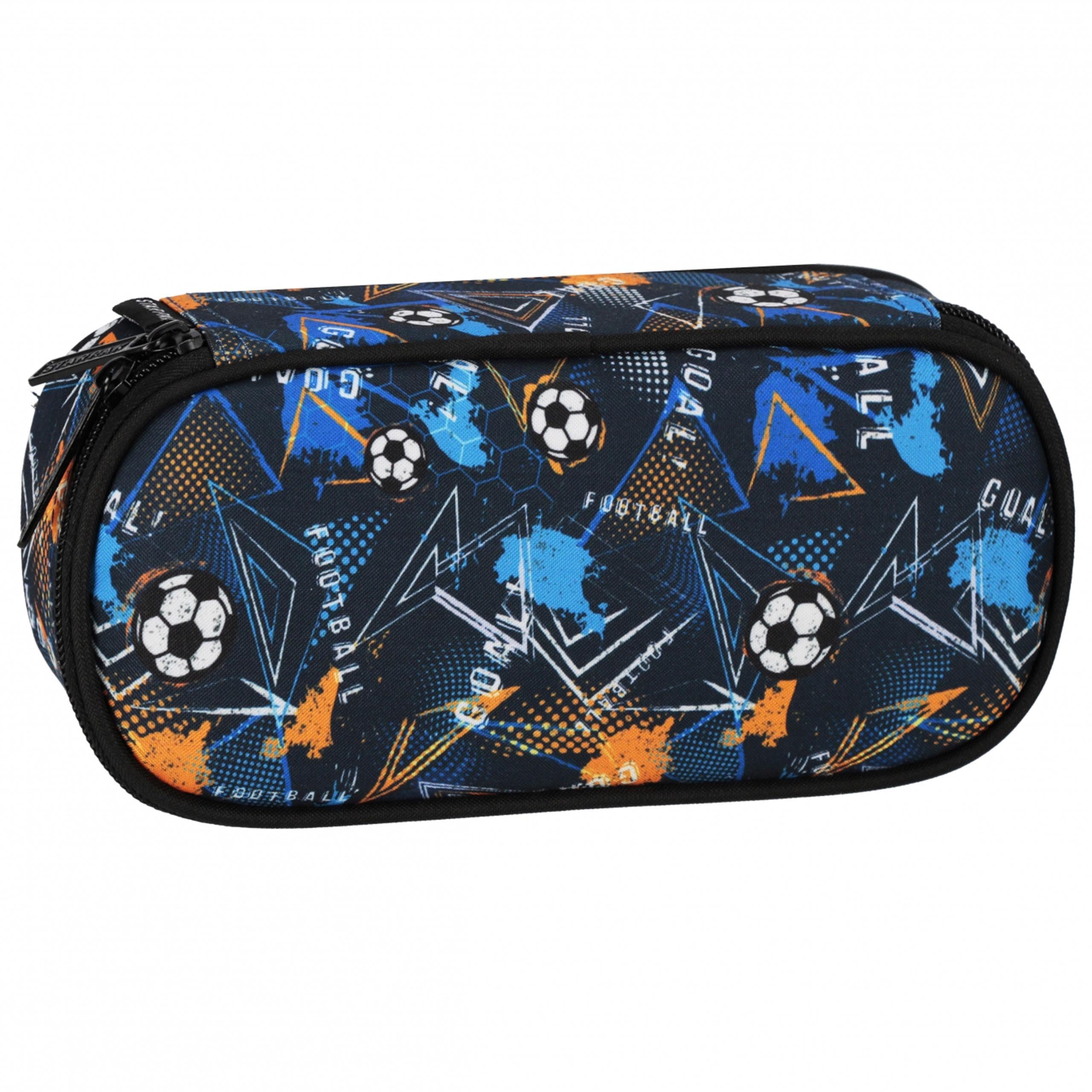 sarcia.eu Football Compartment School Pencil case for a Football Player, Oval Sachet for a boy 22x10x5cm (Football Compartmental B) — image 1