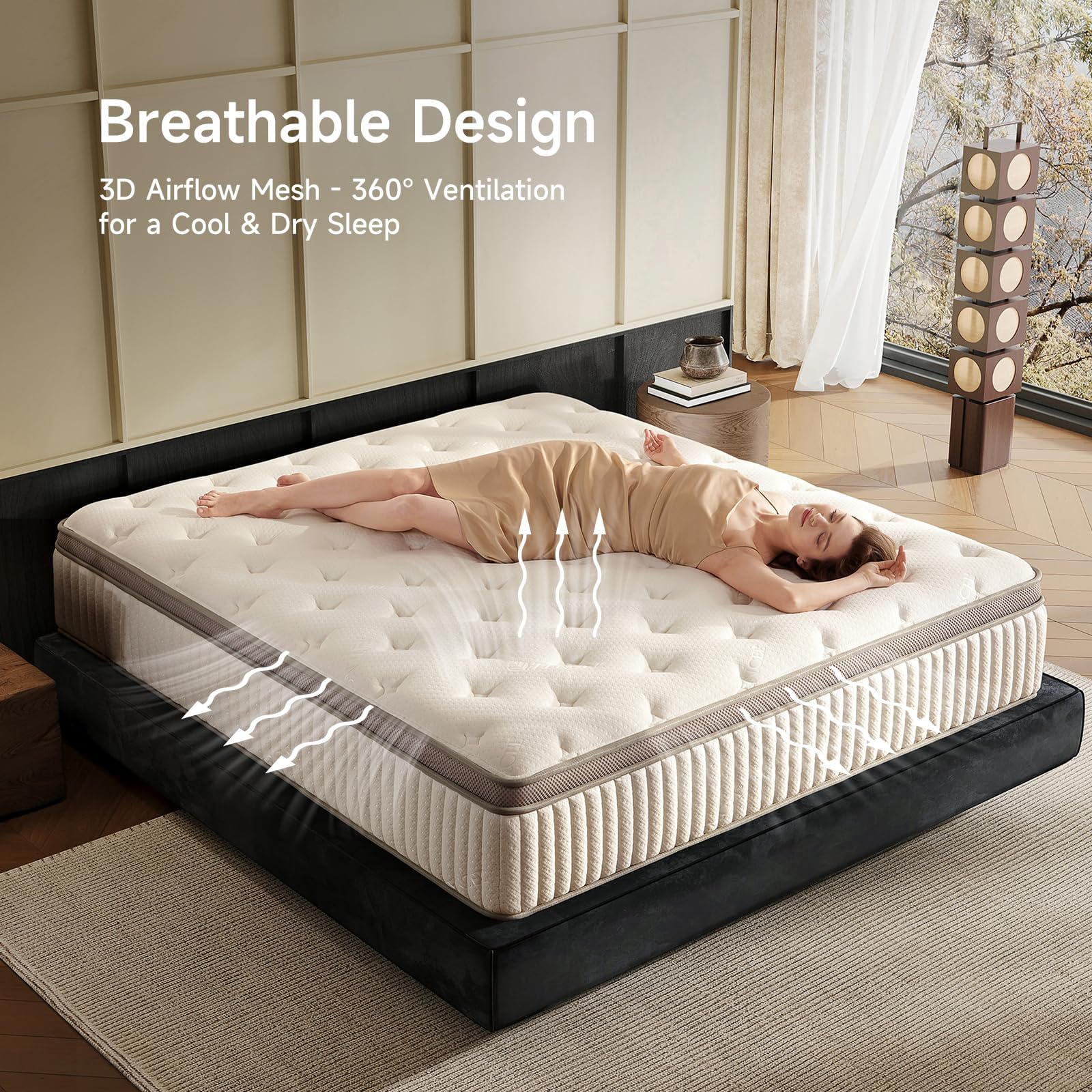 WARMDREAM King Size Mattress, 12 Inch Hybrid King Mattress in a Box, Memory Foam — product photo