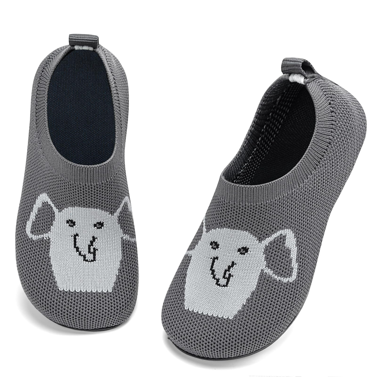 Sosenfer Slippers for Children, Boys and Girls, Non-Slip, Lightweight Slippers for Toddlers, Unisex Slipper Socks 24 EU 1225 Dark Grey Elephant