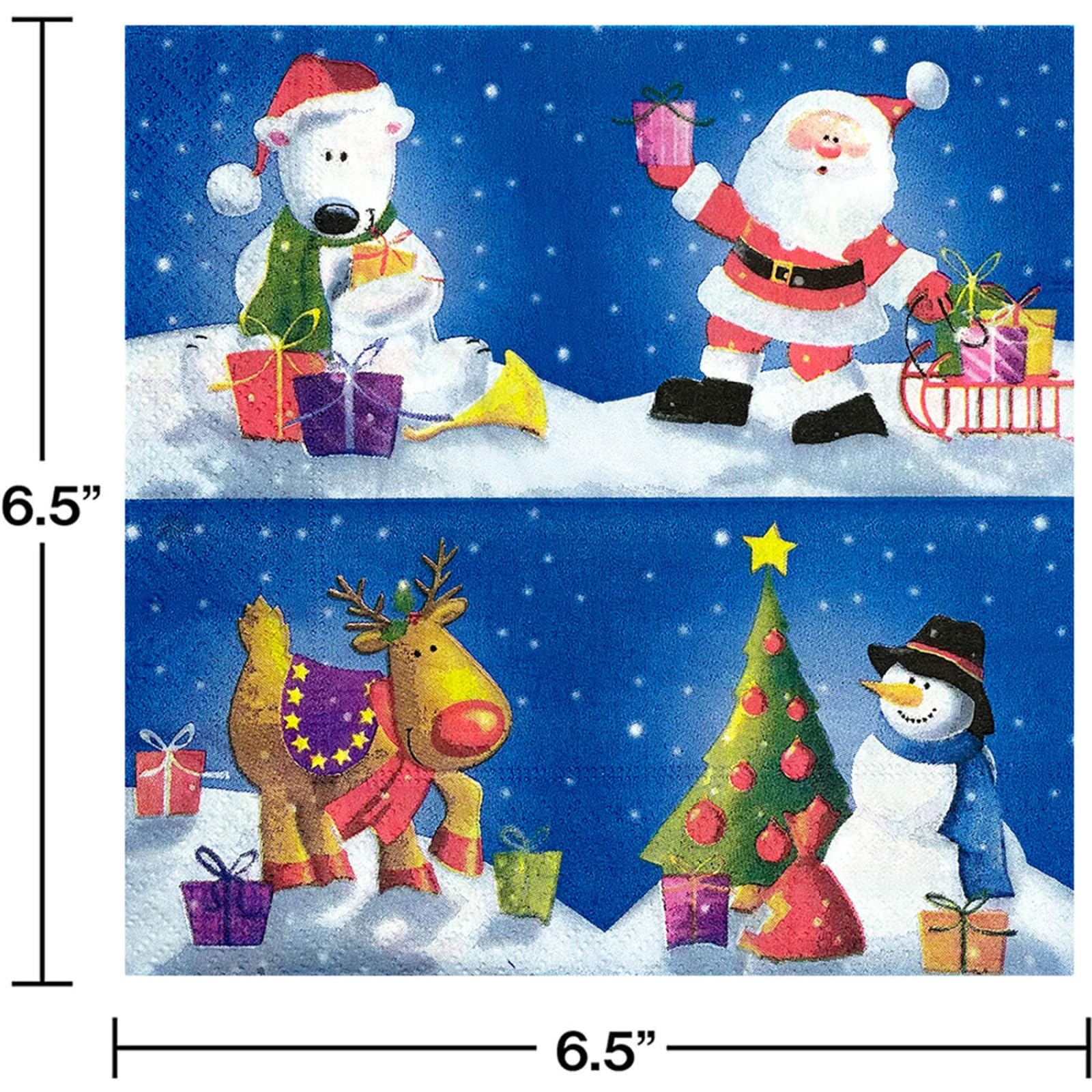 Servilletas Papel Navidad Animal Servilletas Decoupage Decoradas Papel Higienico Desechables Toilet Paper Cumpleaños Cocktail 2 Capas Paper Towels Bodas Fiesta Jardín 30 Paquetes(33x33cm）